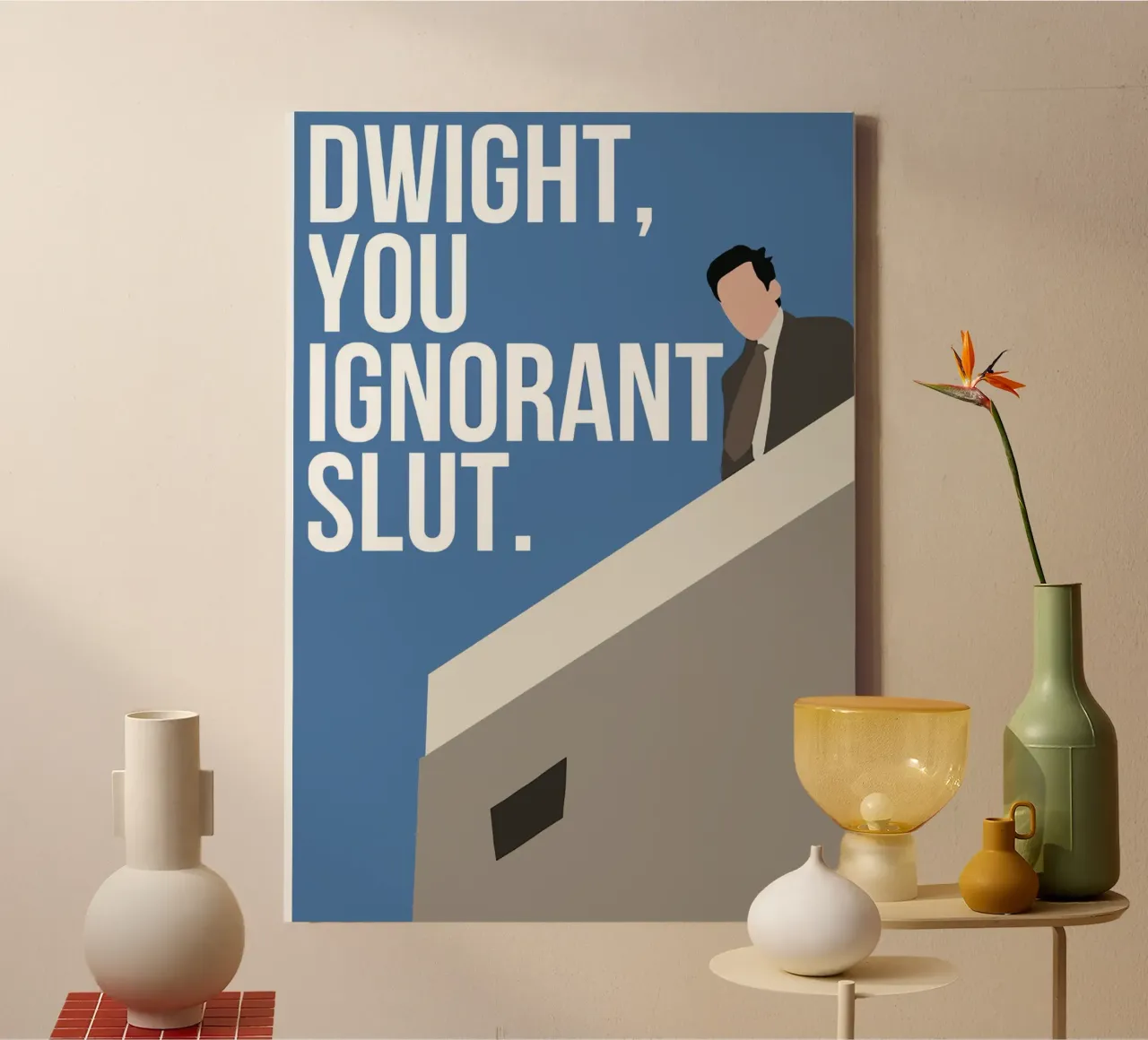 Dwight, You Ignorant tela con Cornice a cassetta da Attaboy Dsgn