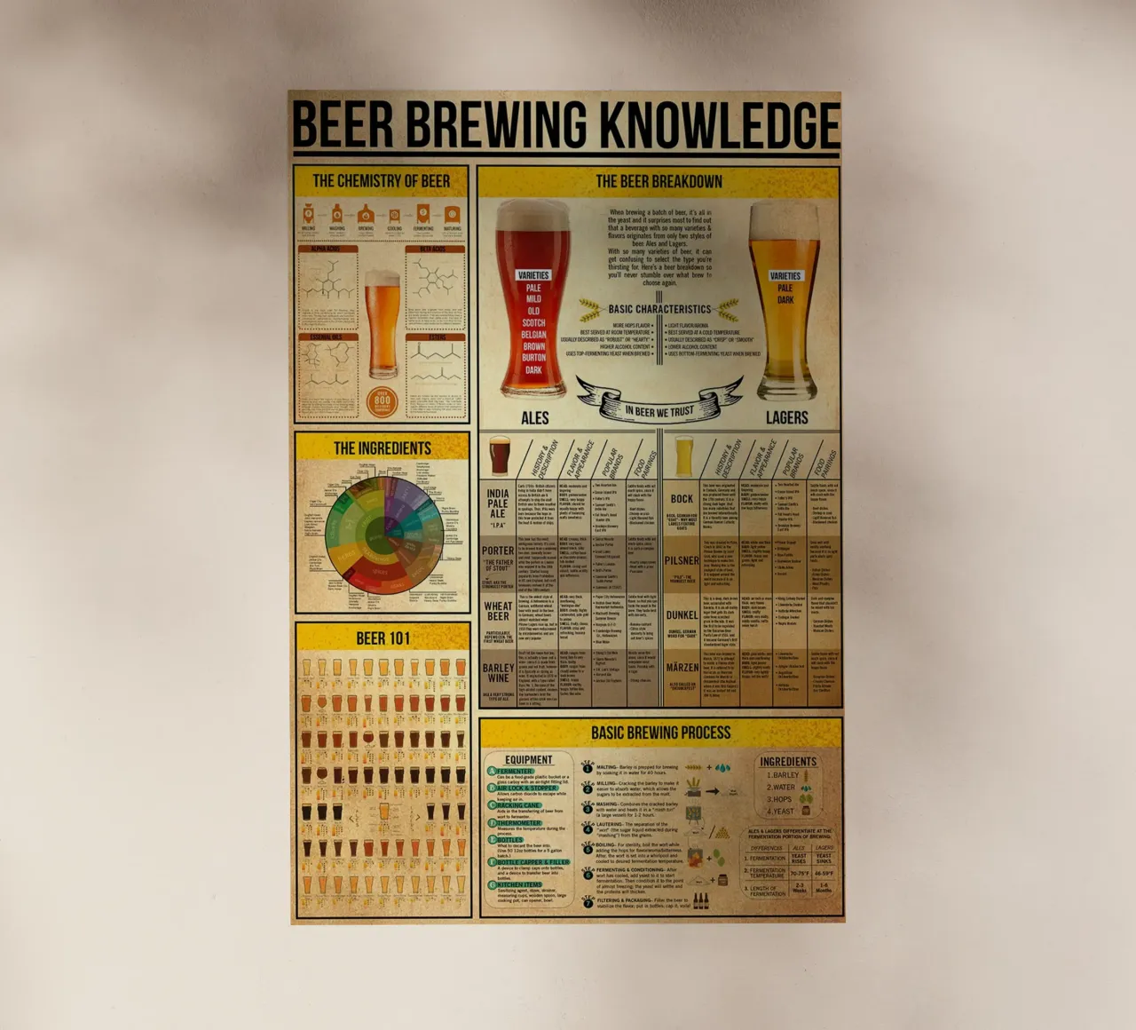 Poster sulla conoscenza della birra pellicola backlit da Maritiknowled