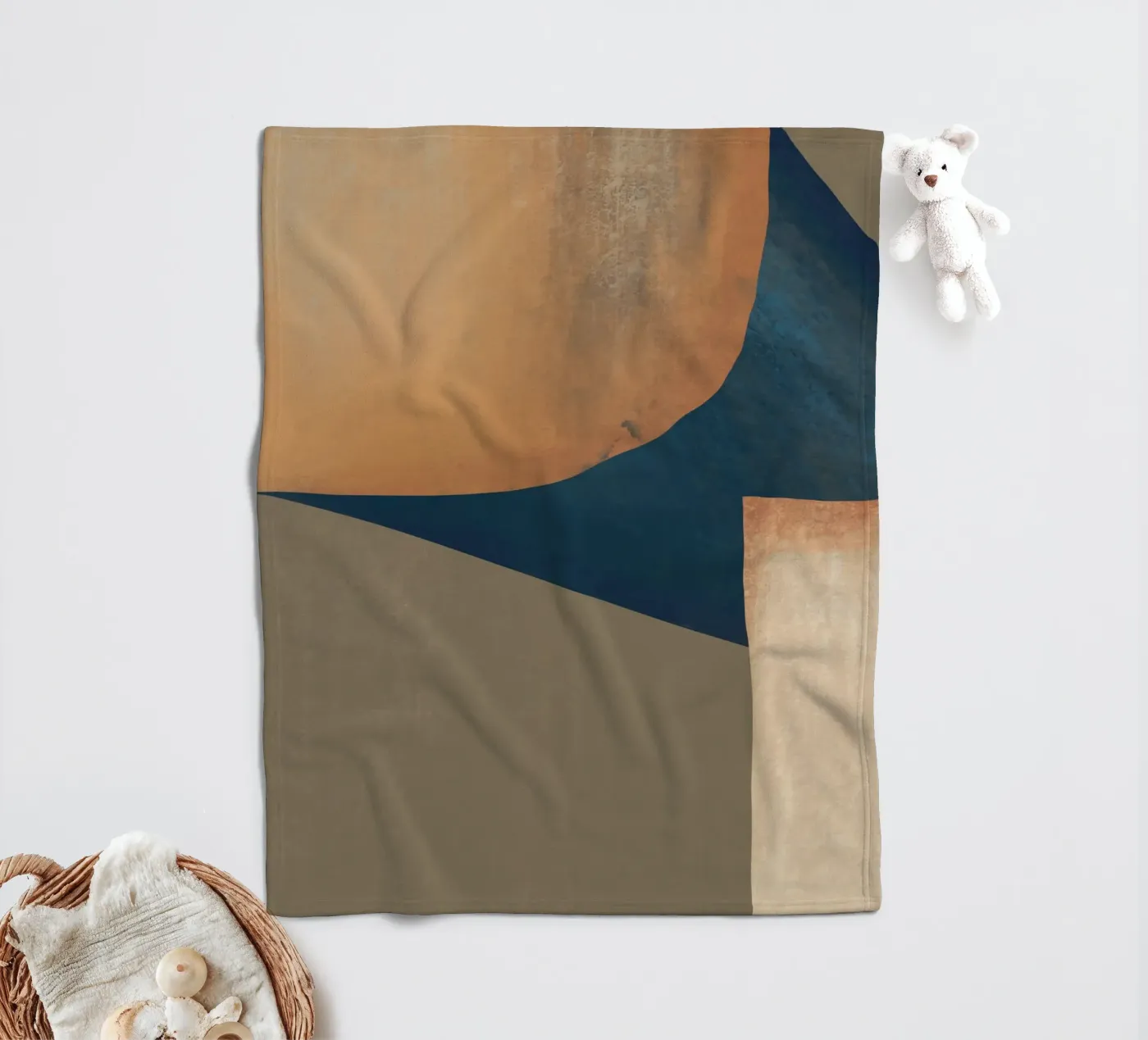 Textured composition fleece blanket by Little Dean