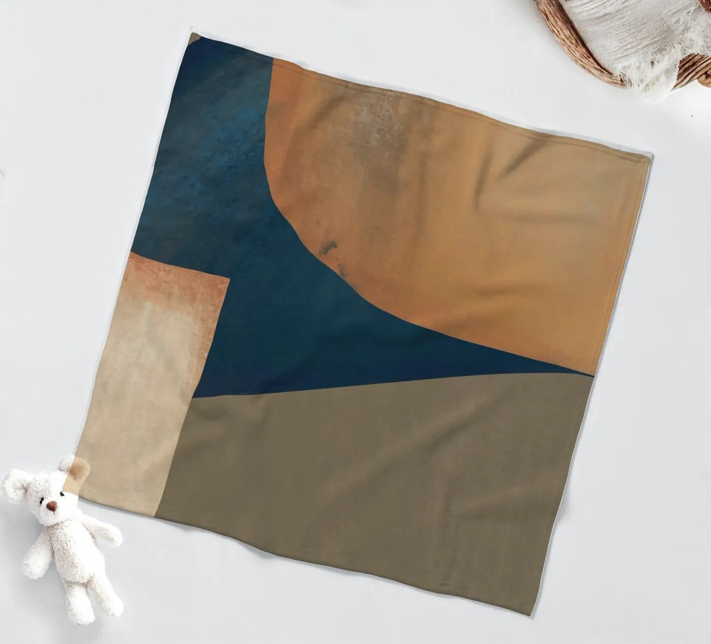 Textured composition fleece blanket by Little Dean