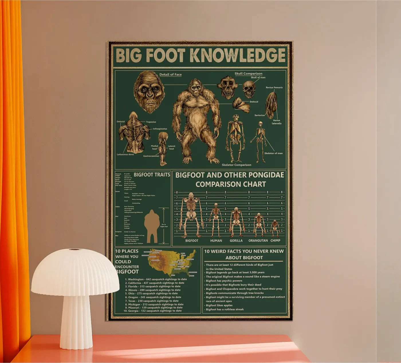 Big Foot Knowledge Poster poster by Maritiknowled