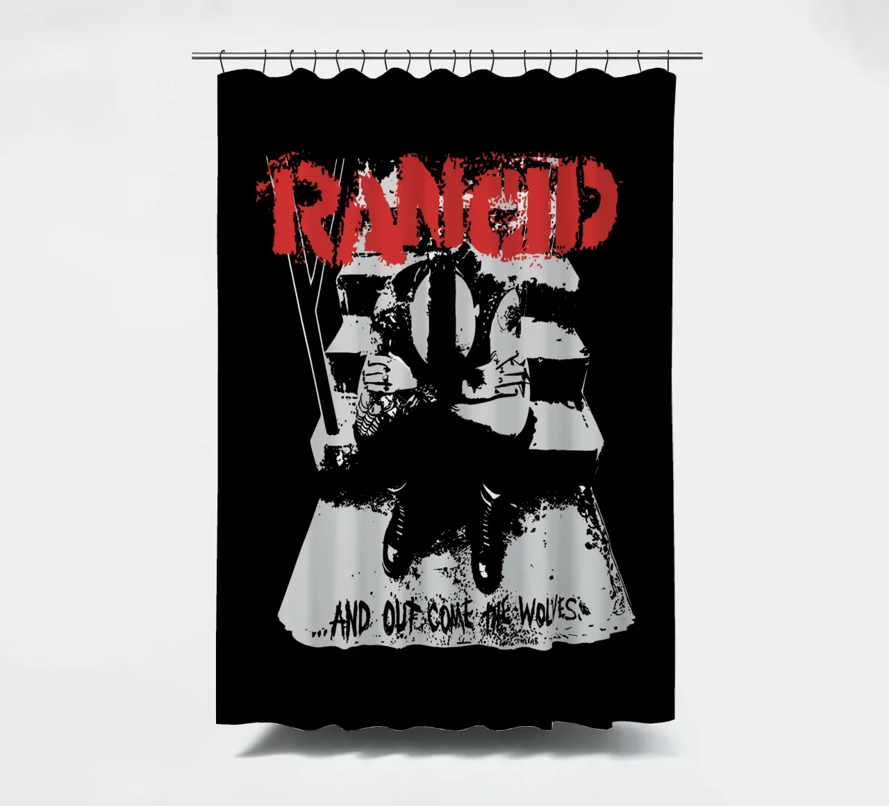 Out Come The Wolves shower curtain by Jason Lavelle