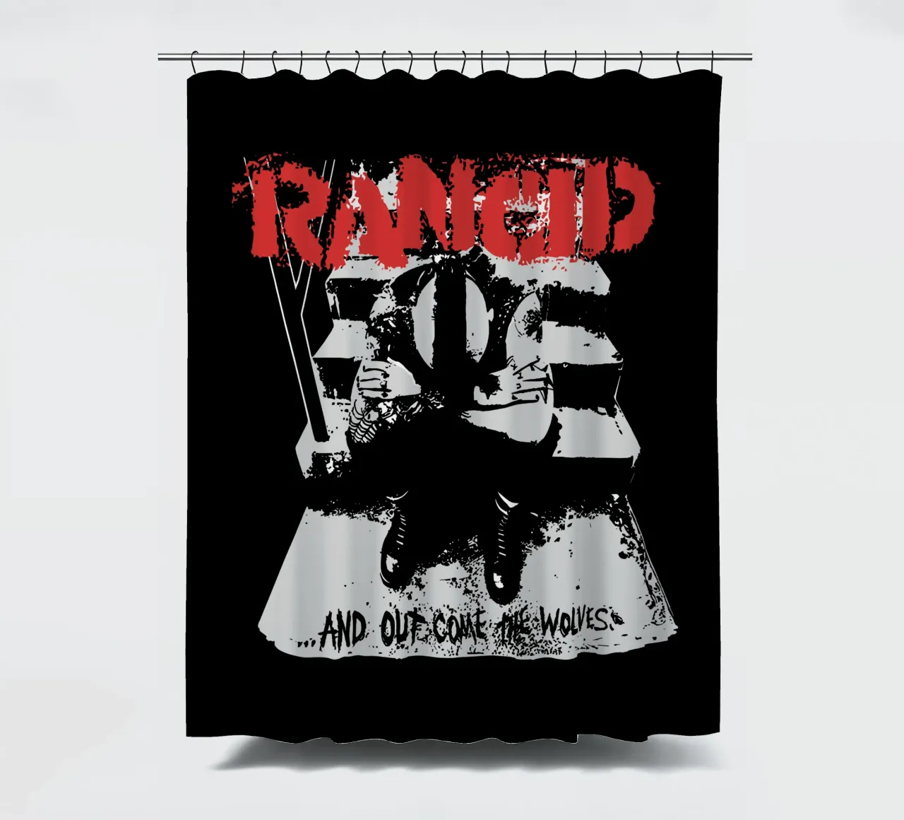 Out Come The Wolves shower curtain by Jason Lavelle