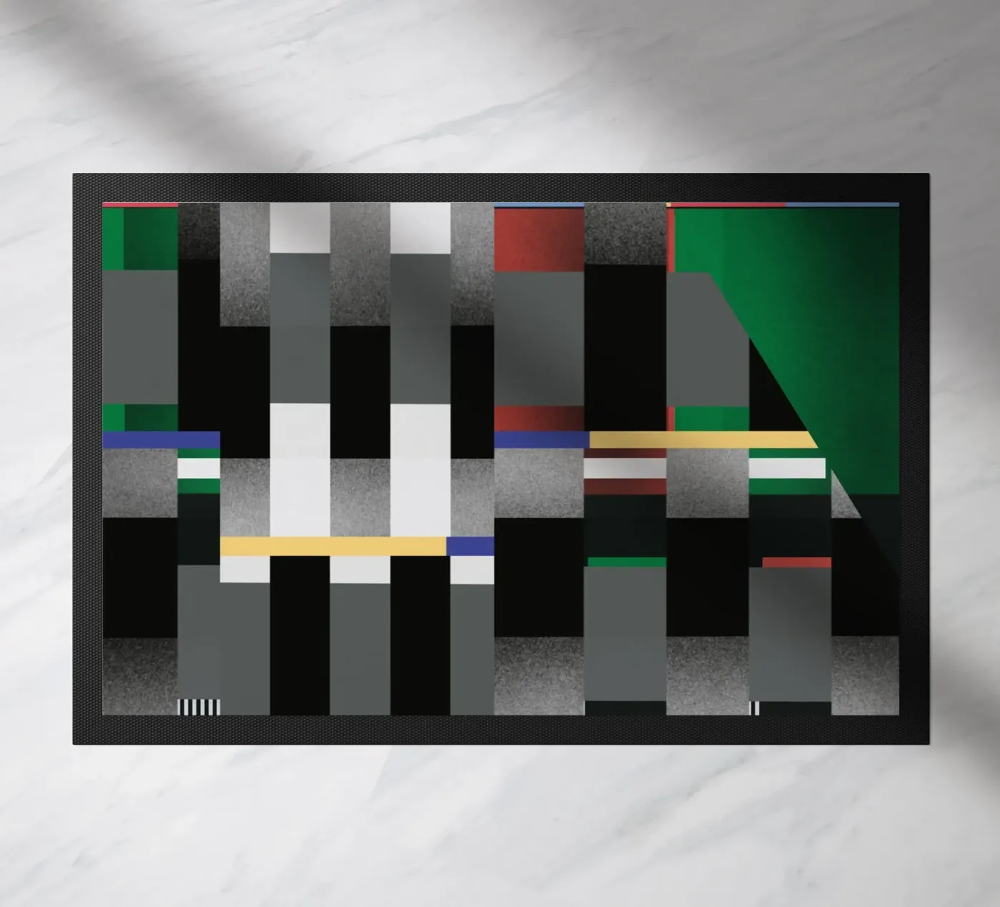 Glitches pattern 04 doormat by Little Dean