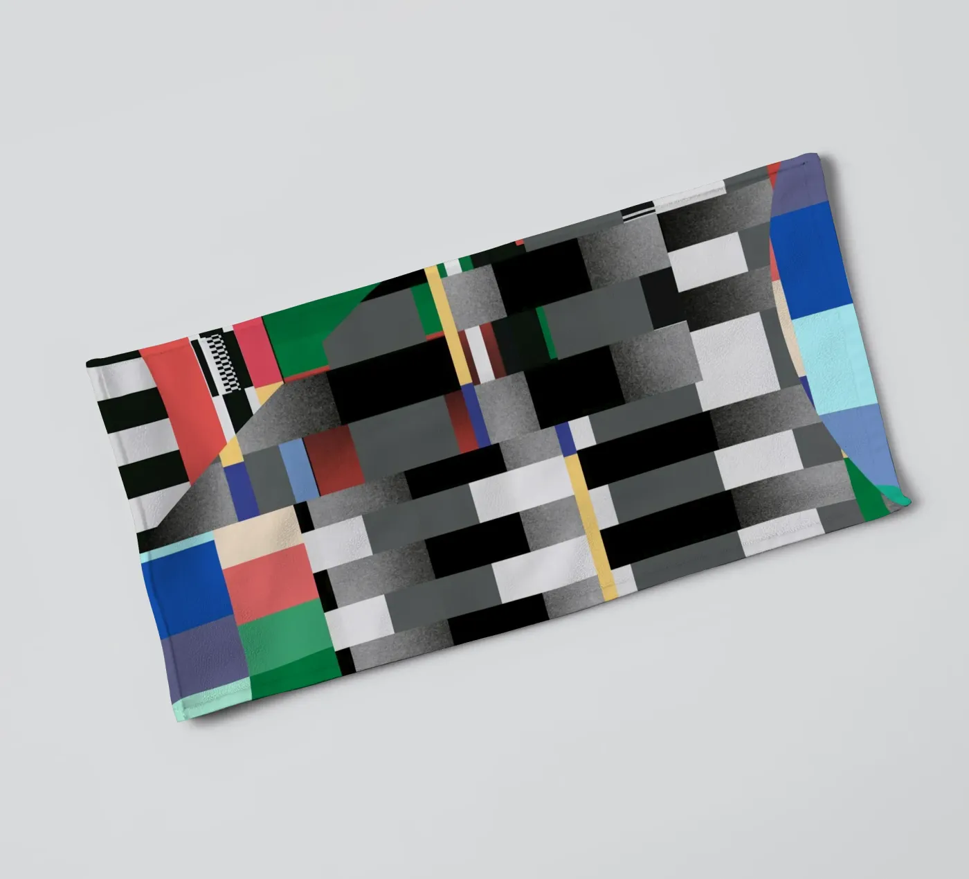 Glitches pattern 04 towel by Little Dean