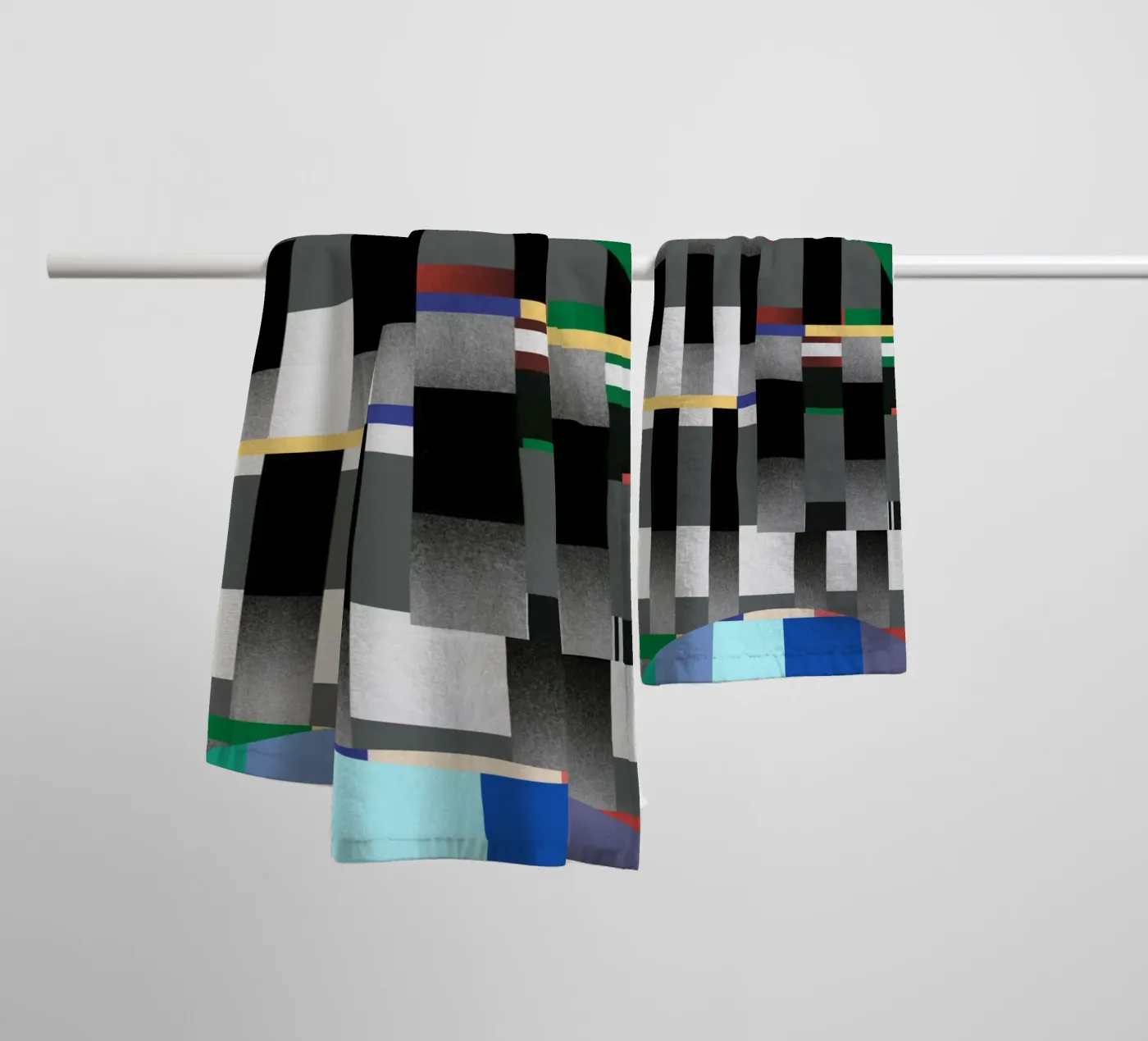 Glitches pattern 04 towel by Little Dean