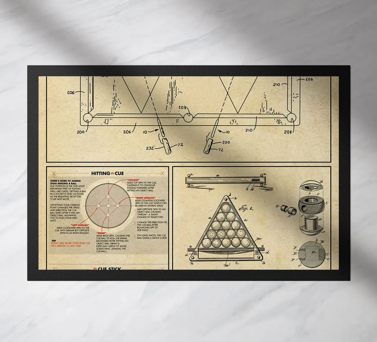Billiard Knowledge Poster doormat by Maritiknowled