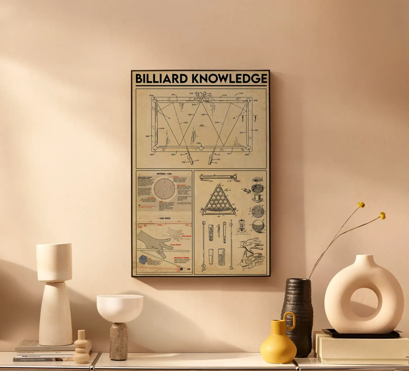 Billiard Knowledge Poster Acryl-Glas von Maritiknowled