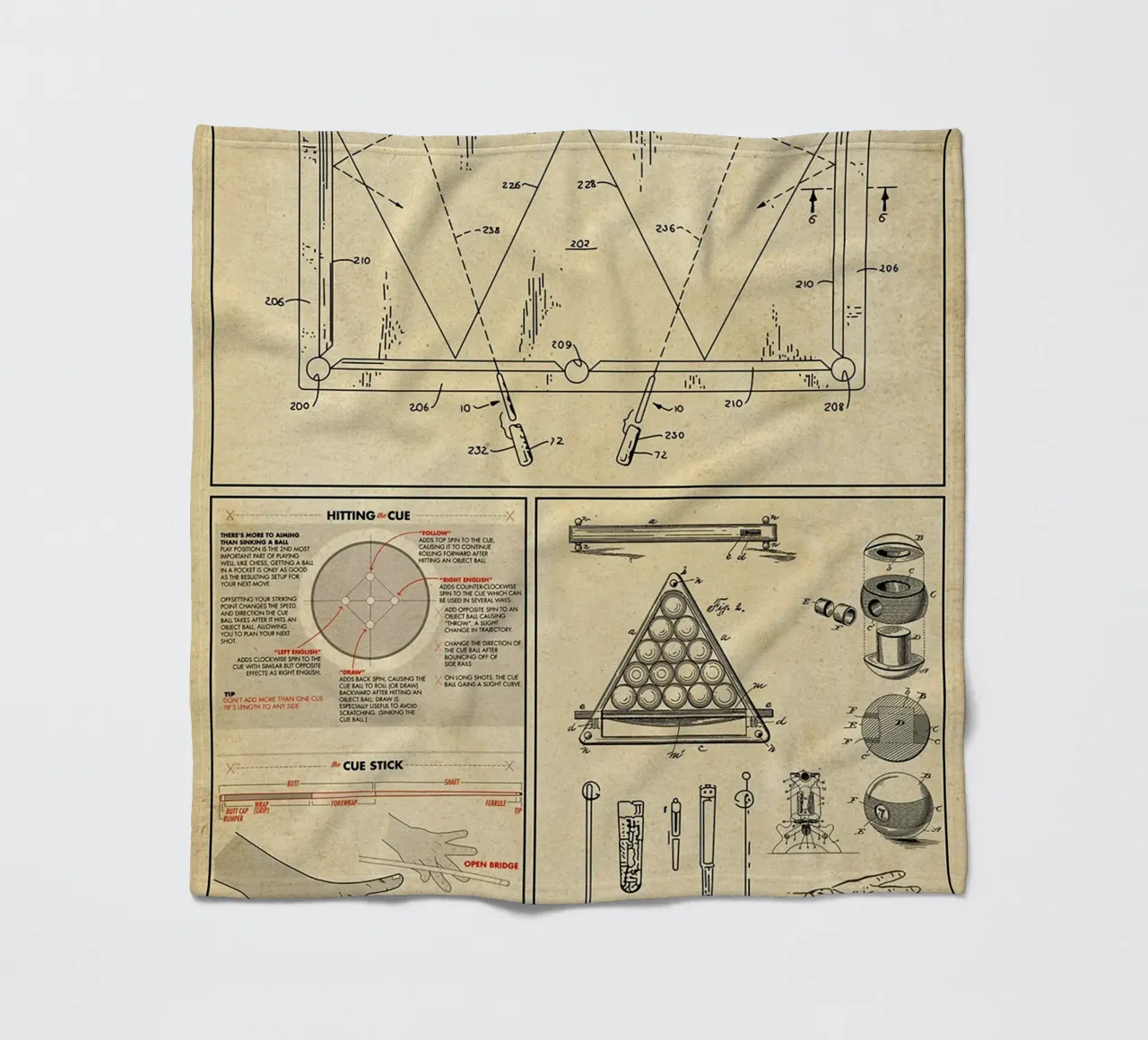 Poster sulla conoscenza del biliardo coperta in pile da Maritiknowled