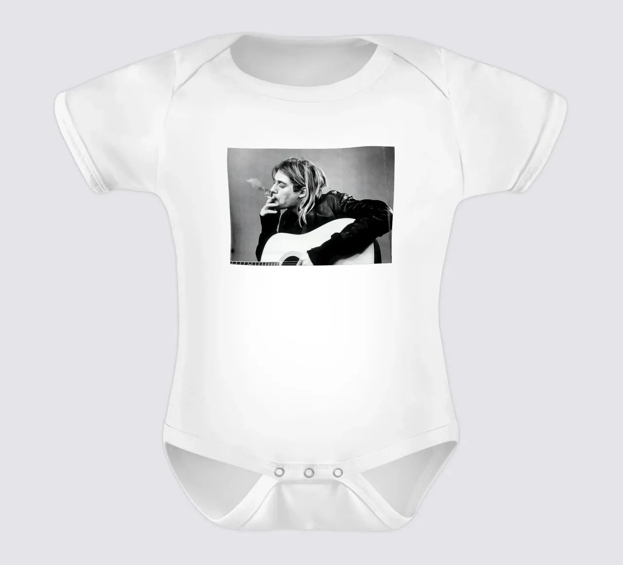 Kurt Cobain Classico B&N body neonato maniche corte da Beth Pop Culture
