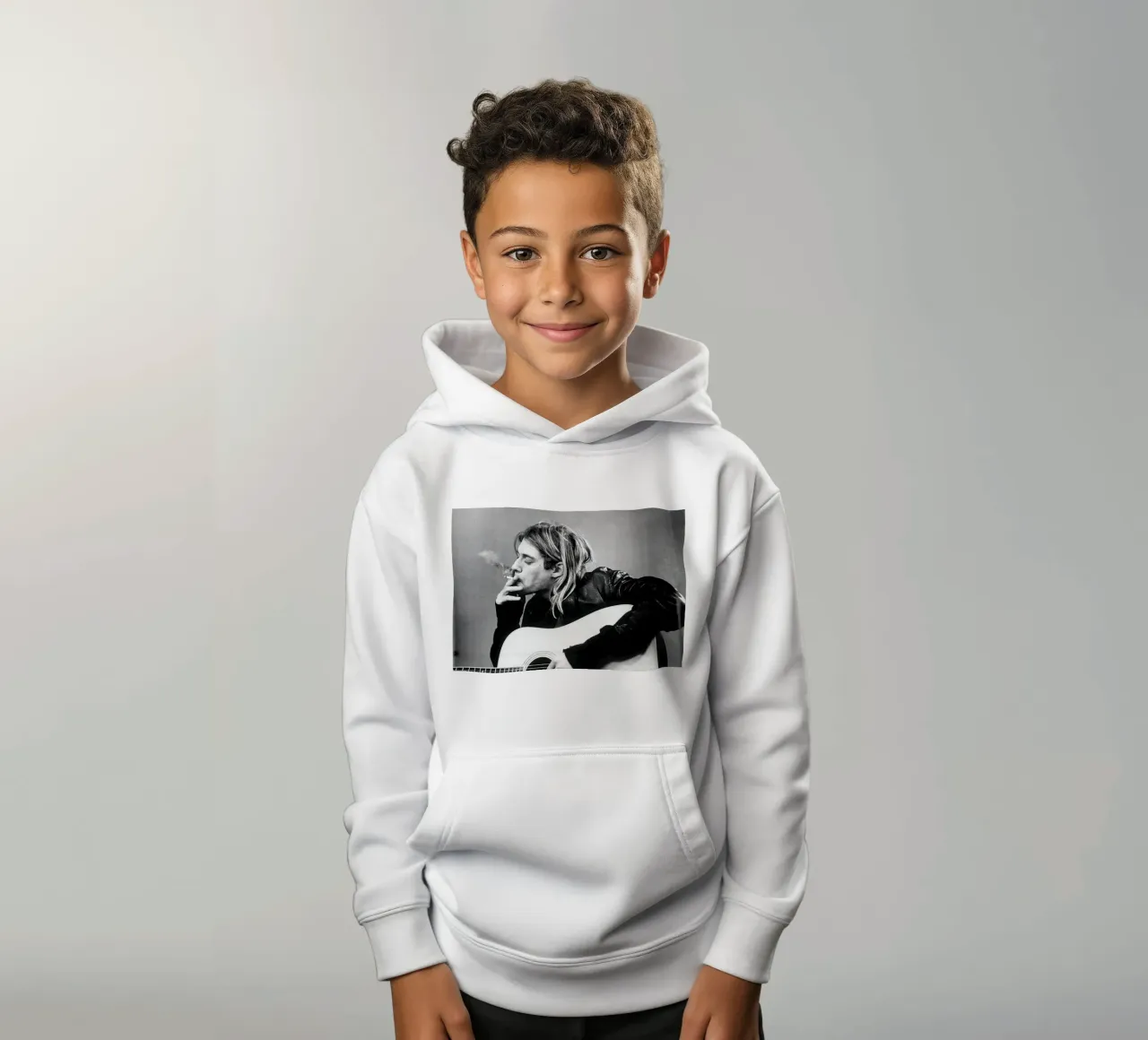 Kurt Cobain Classico B&N felpa bambino con cappuccio da Beth Pop Culture
