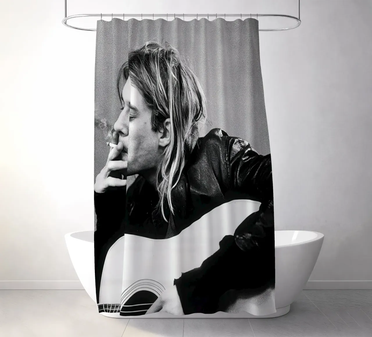 Kurt Cobain Classico B&N tenda da doccia da Beth Pop Culture