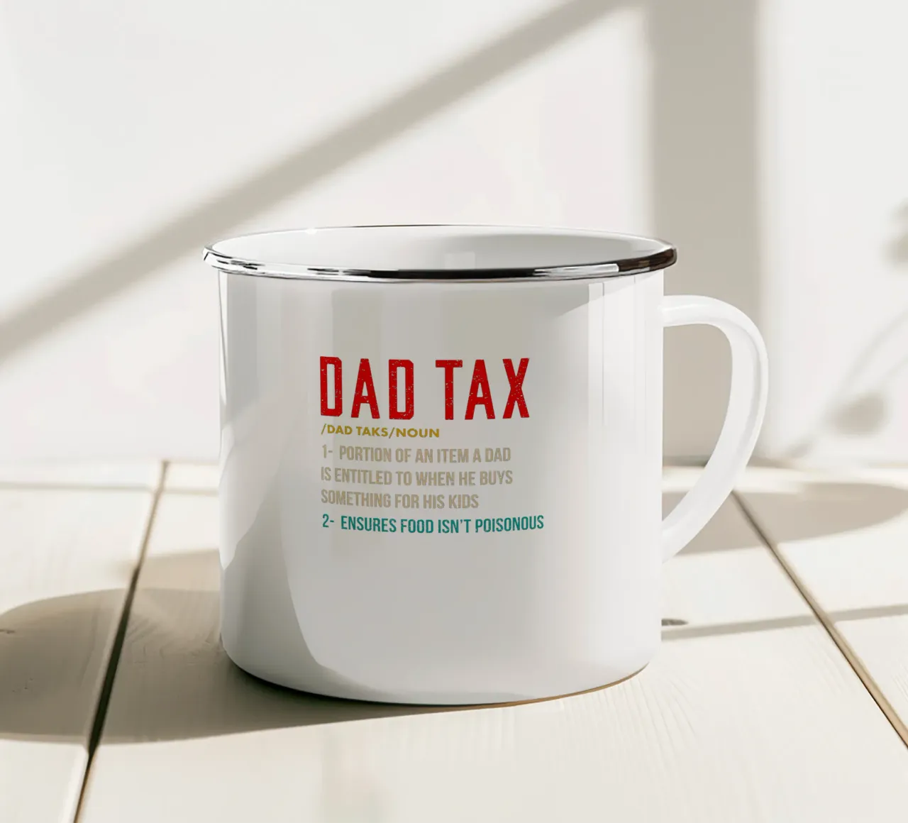 Dad Tax tazza in smalto da edsonramosart