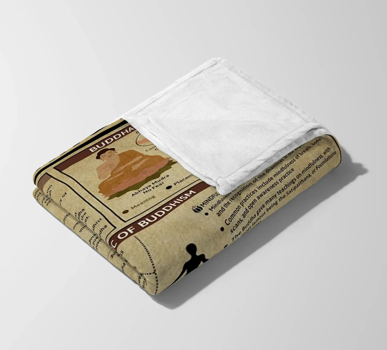 Poster sulla conoscenza del buddismo coperta in pile da Maritiknowled