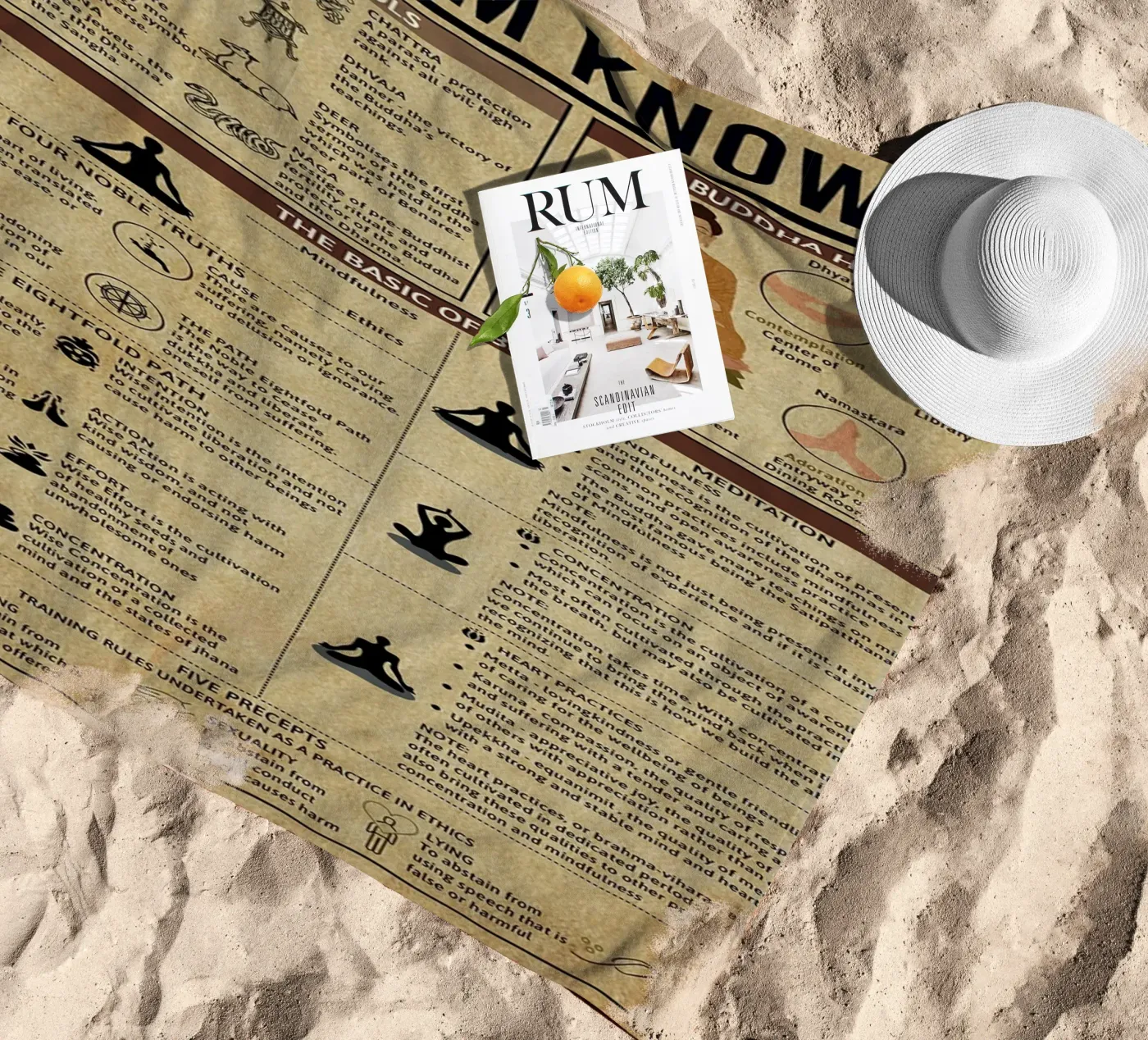 Poster sulla conoscenza del buddismo telo mare da Maritiknowled