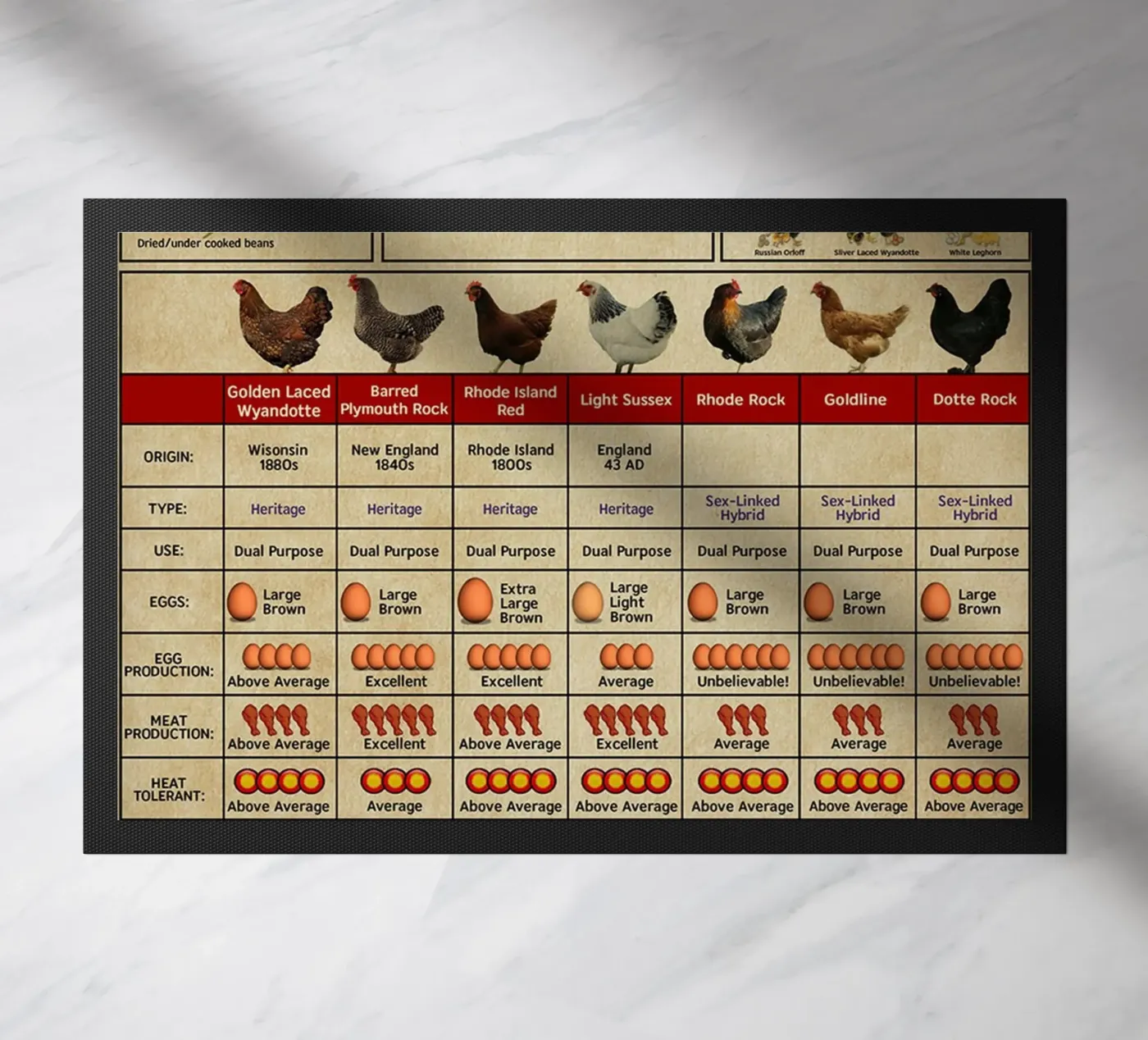 Chicken Knowledge Poster doormat by Maritiknowled