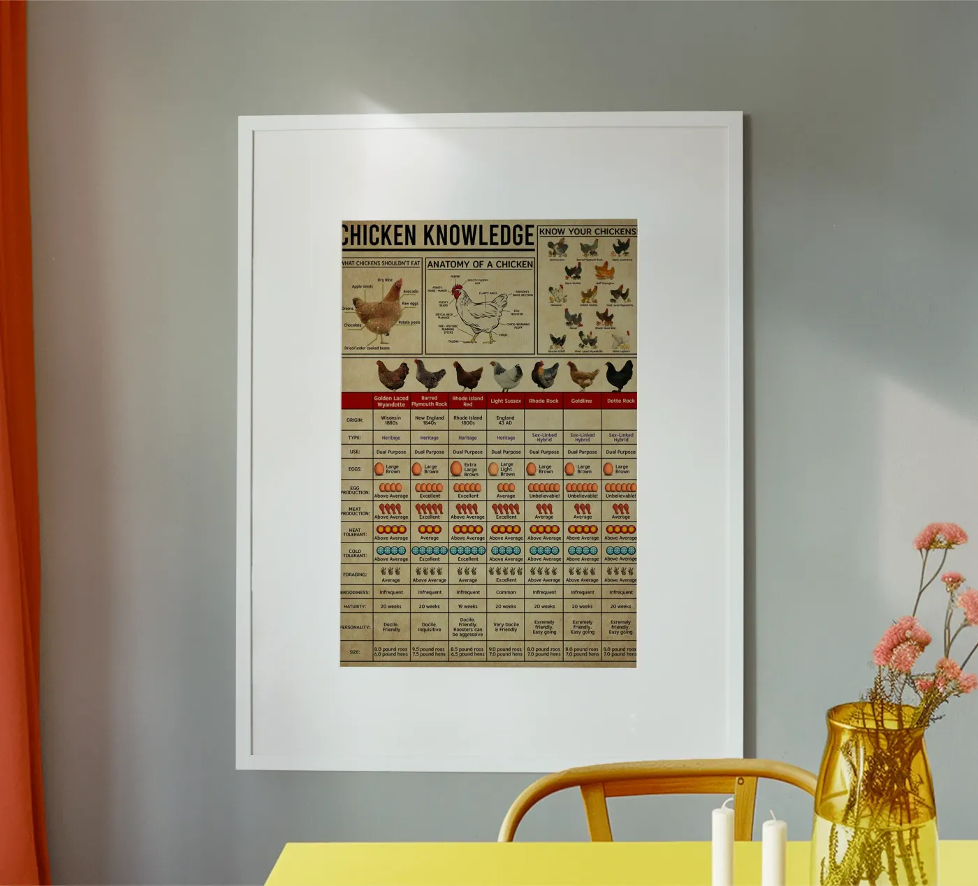 Chicken Knowledge Poster poster by Maritiknowled