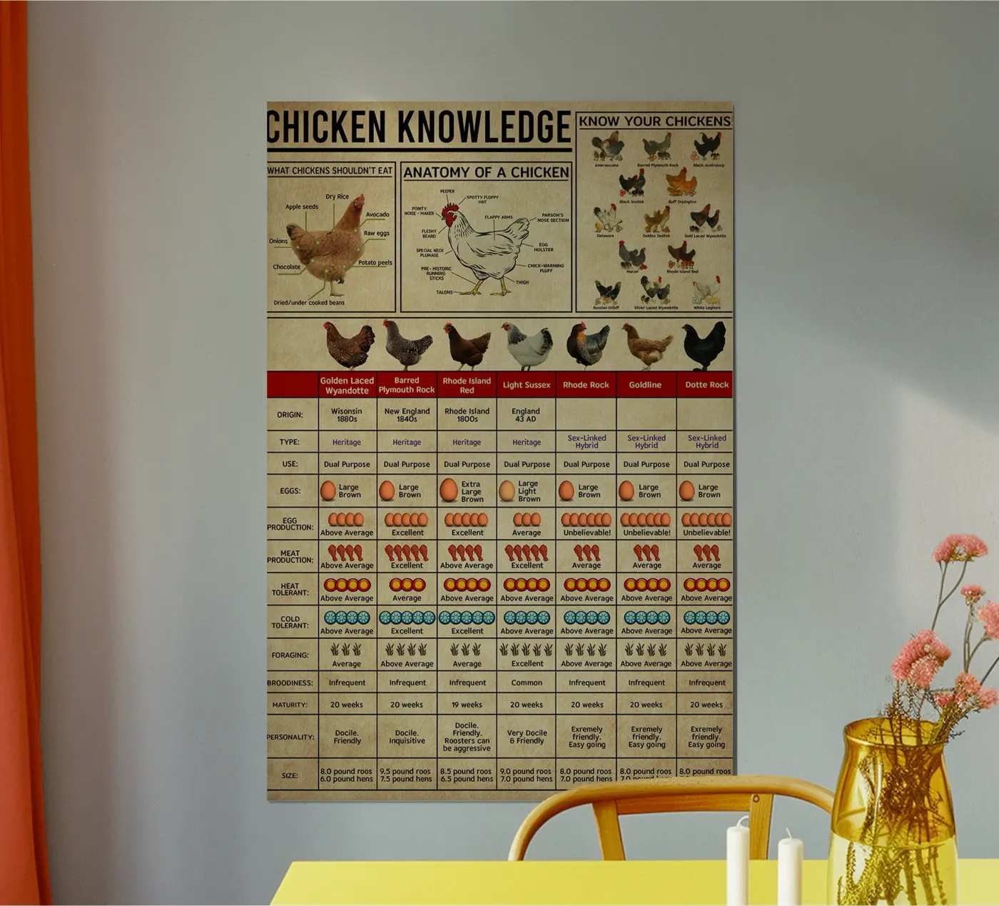 Chicken Knowledge Poster poster by Maritiknowled