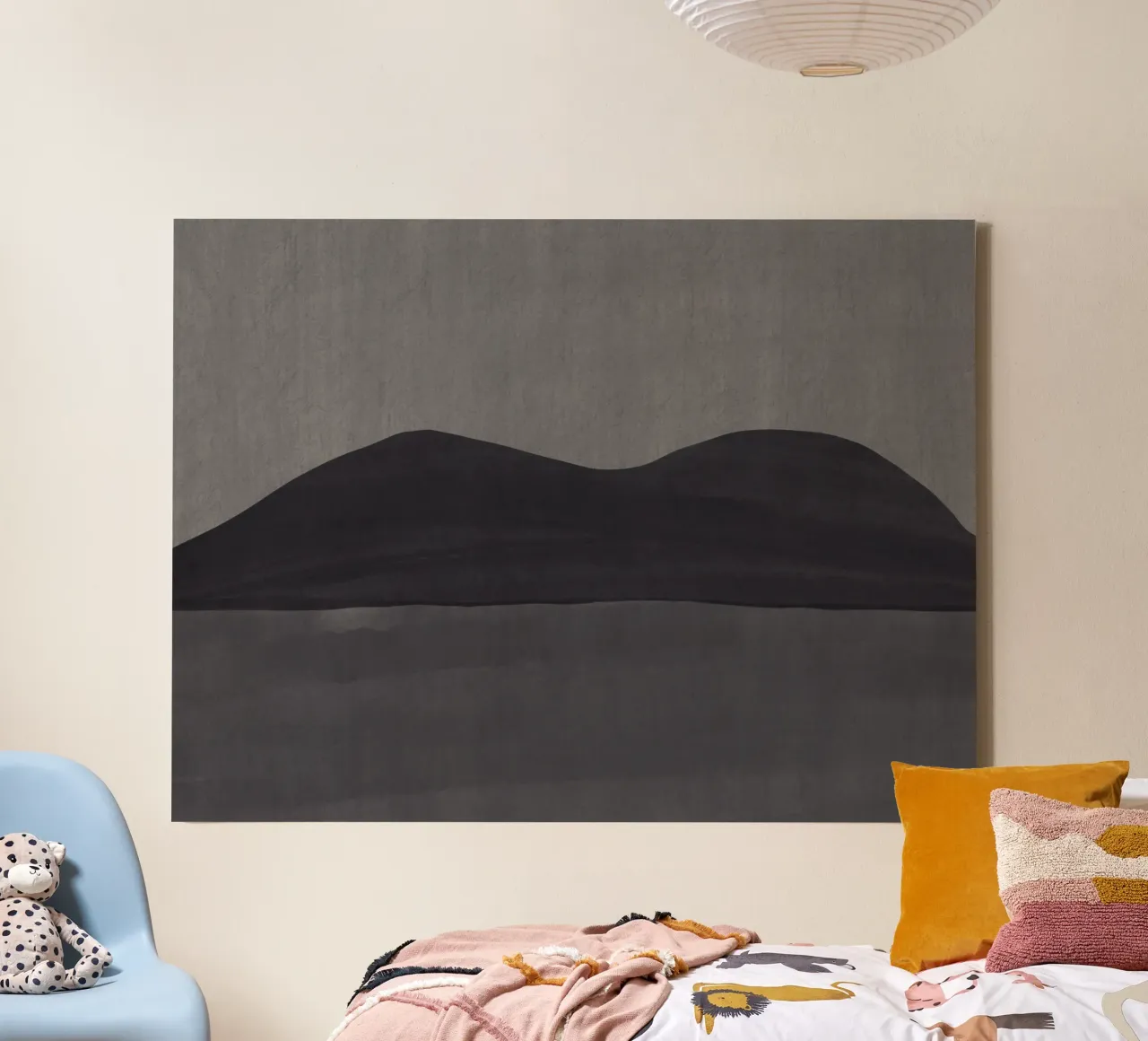 Monochromatic dark landscape canvas by Little Dean