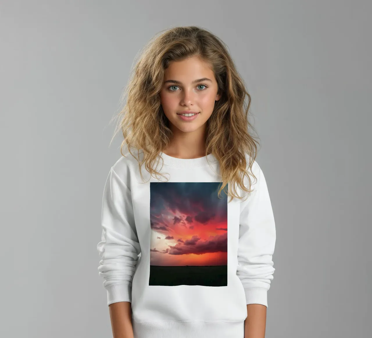 Un fondo que representa el cielo con colores complementarios sudadera para niño de DesignDoodle