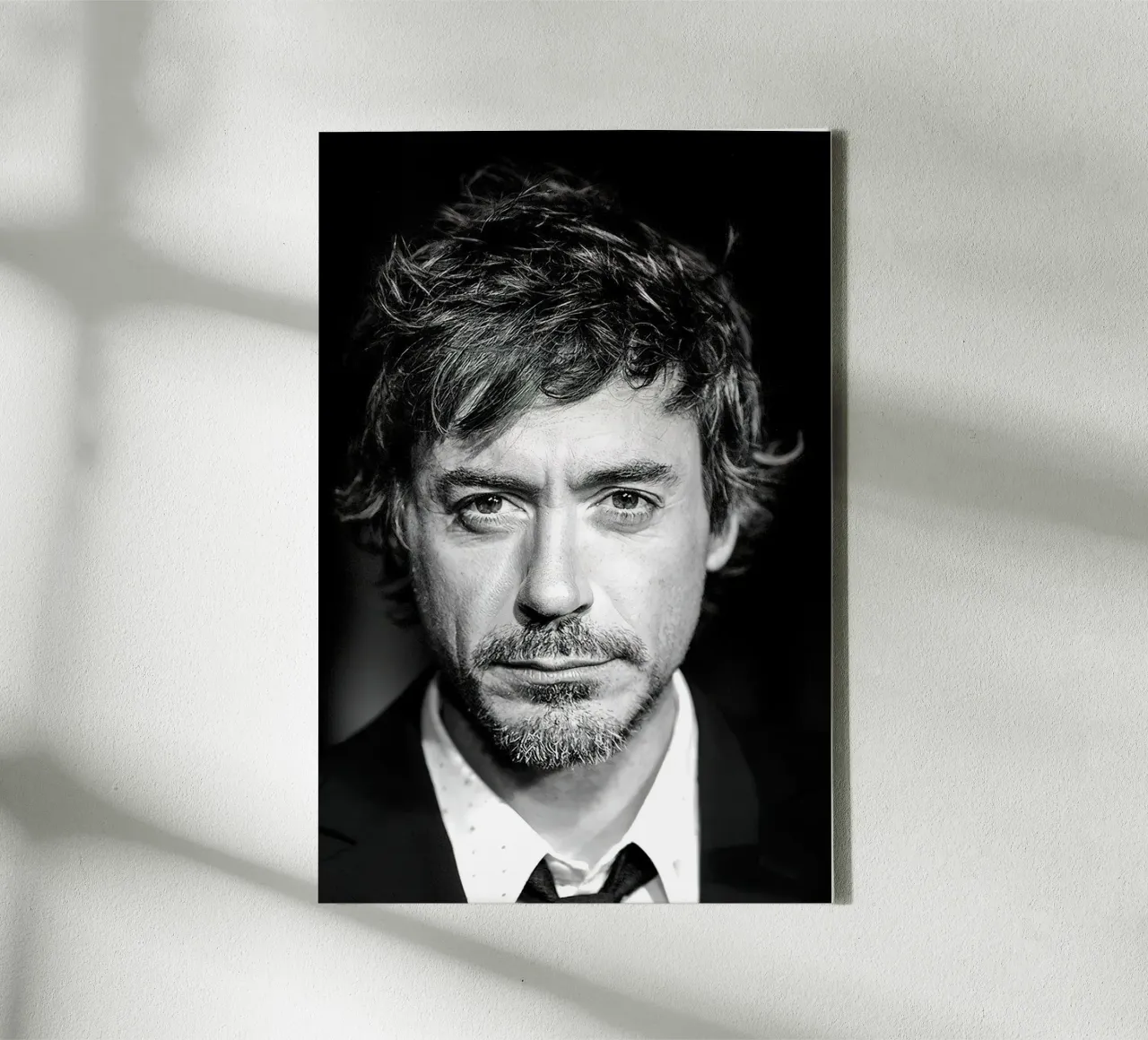 Robert Downey Jr Ritratto B&N tela con Cornice a cassetta da Beth Pop Culture