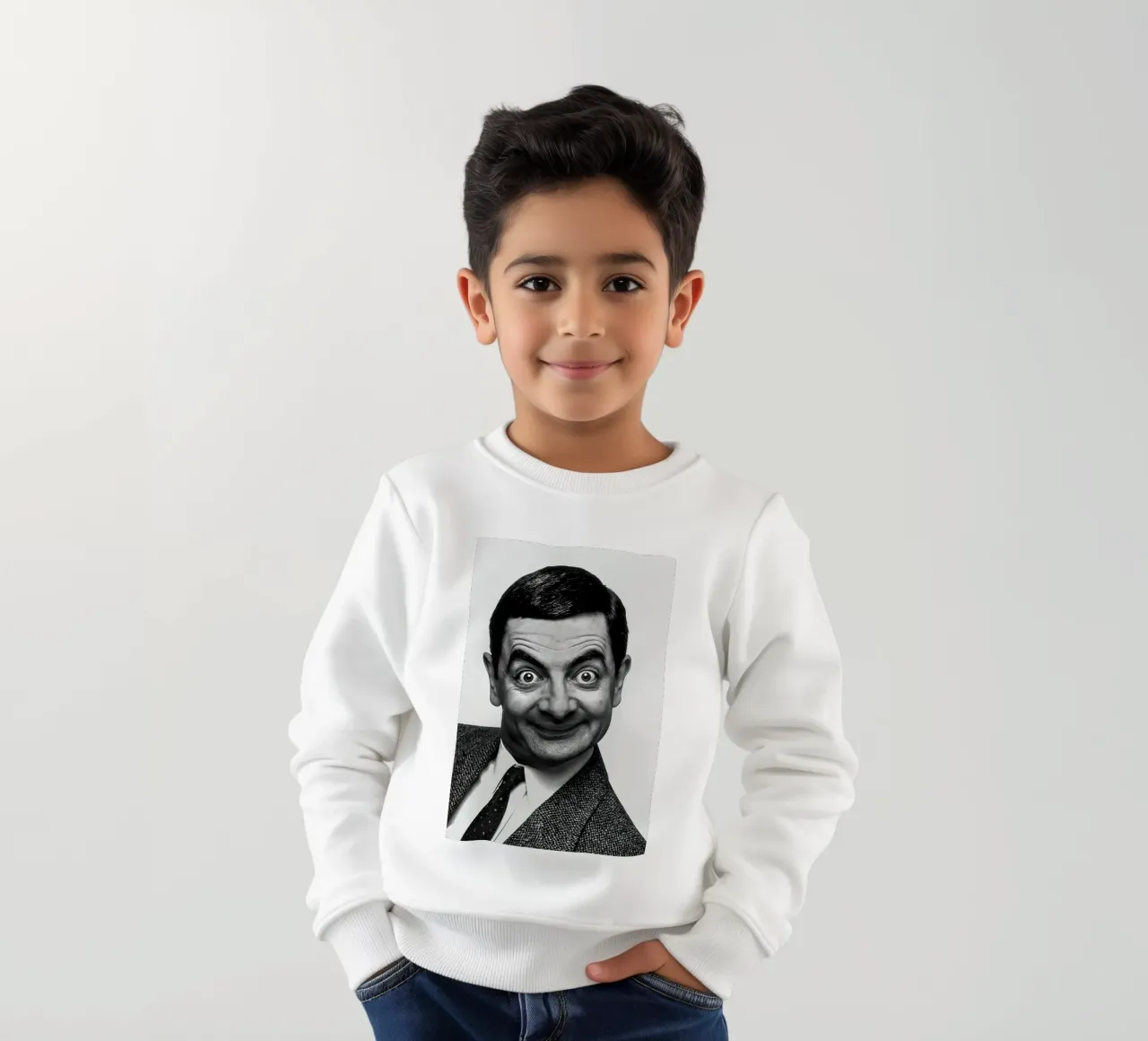 Rowan Atkinson Mr. Bean Sonrisa icónica sudadera para niño de Beth Pop Culture
