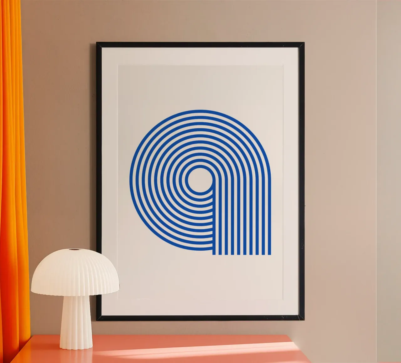 A ! Bleu poster con telaio in legno da TCHAK ART
