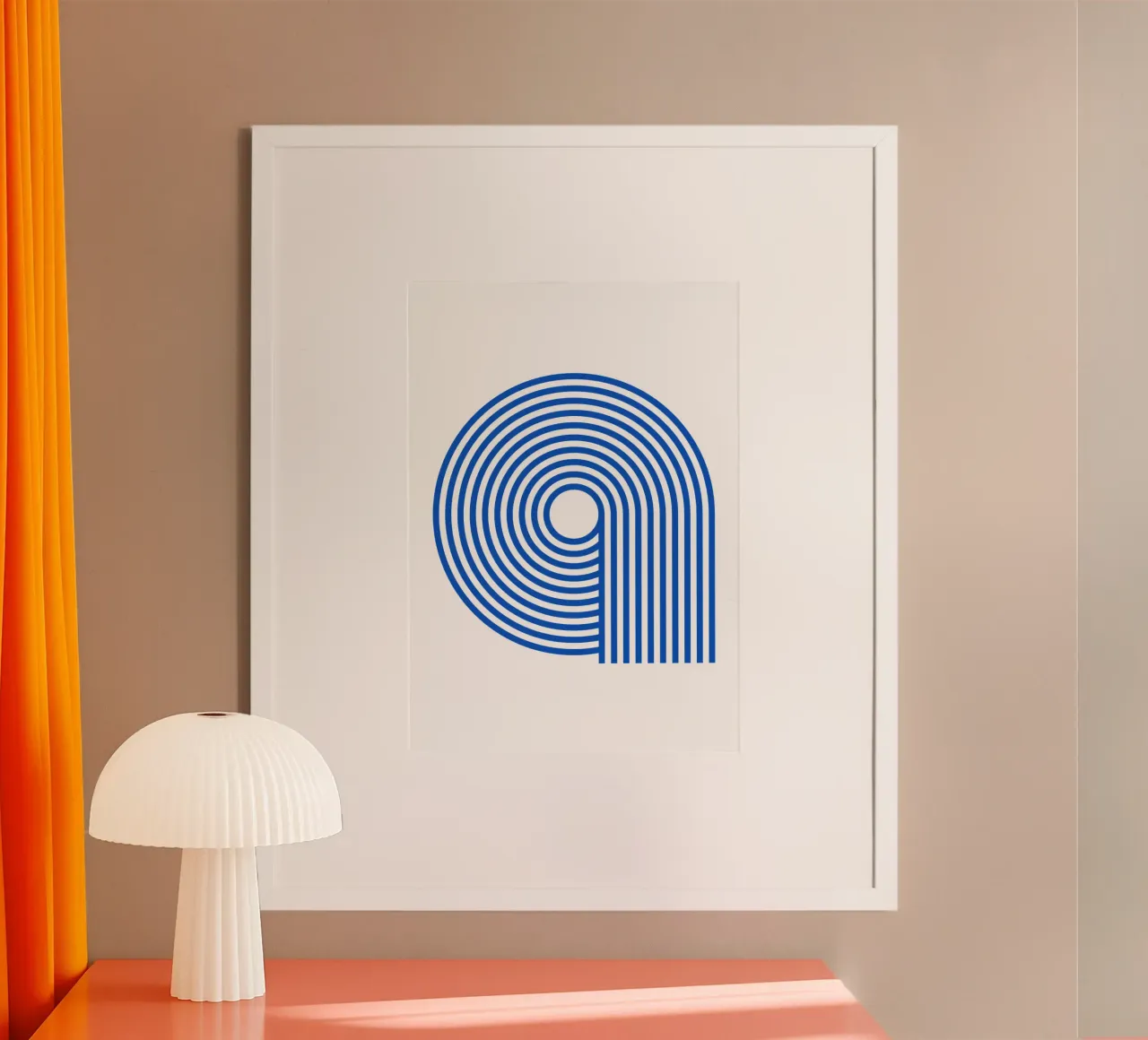 A ! Bleu poster con telaio in legno da TCHAK ART
