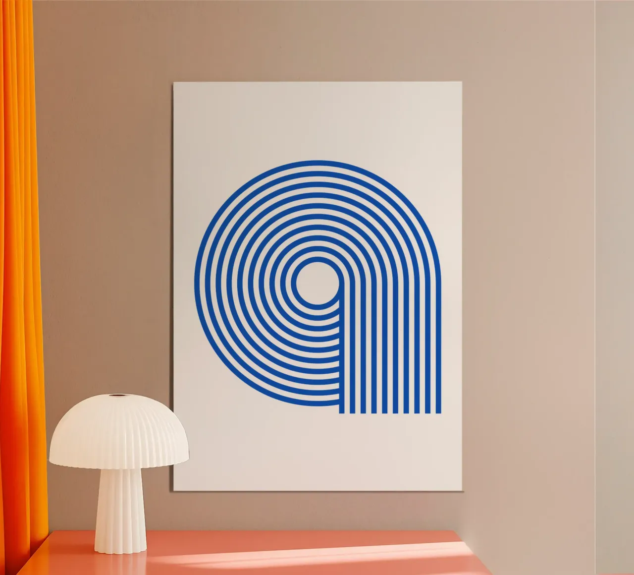 A ! Bleu poster con telaio in legno da TCHAK ART
