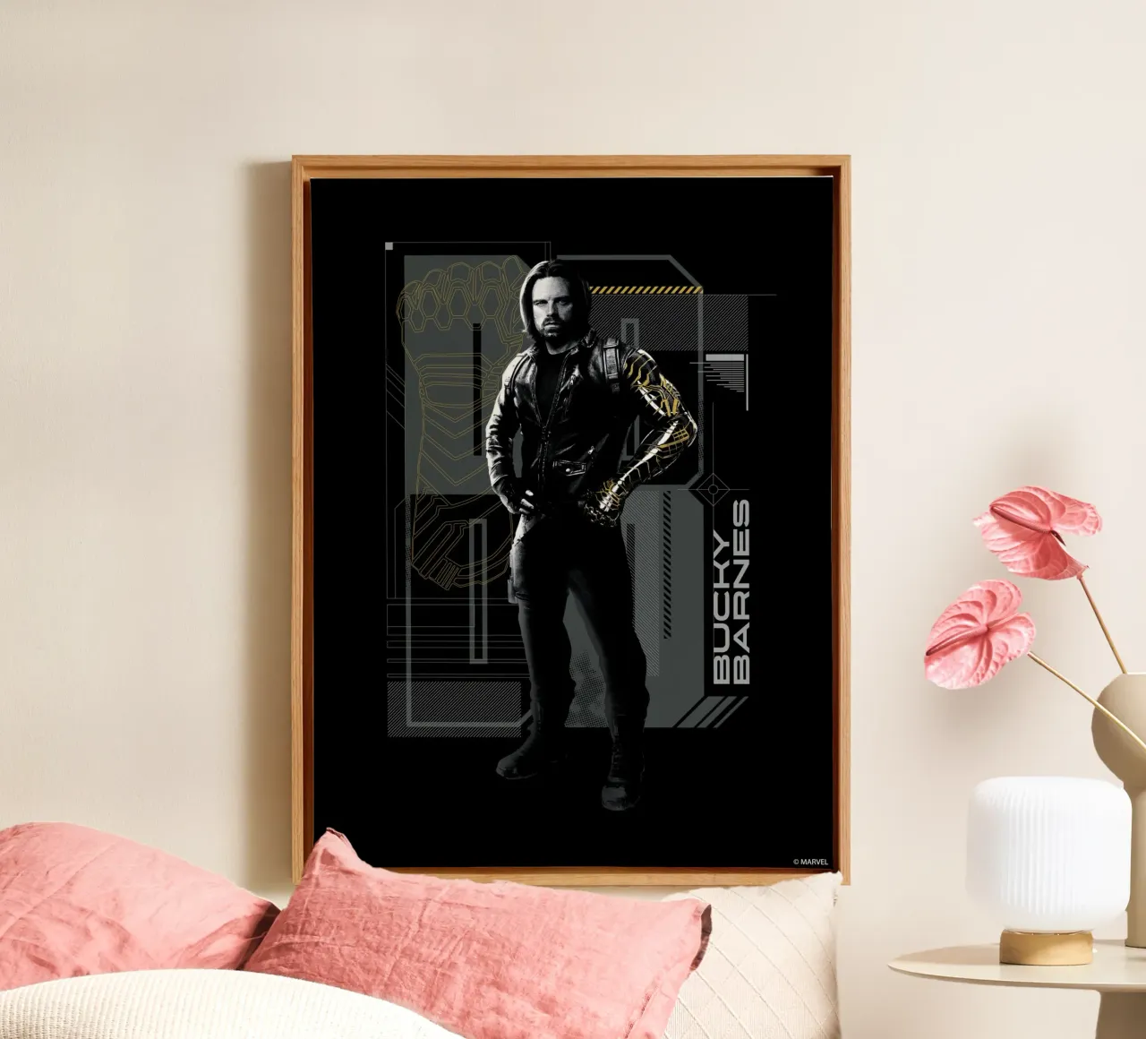 Thunderbolts* - Bucky Barnes canvas met Baklijst van MARVEL Designs by JUNIQE