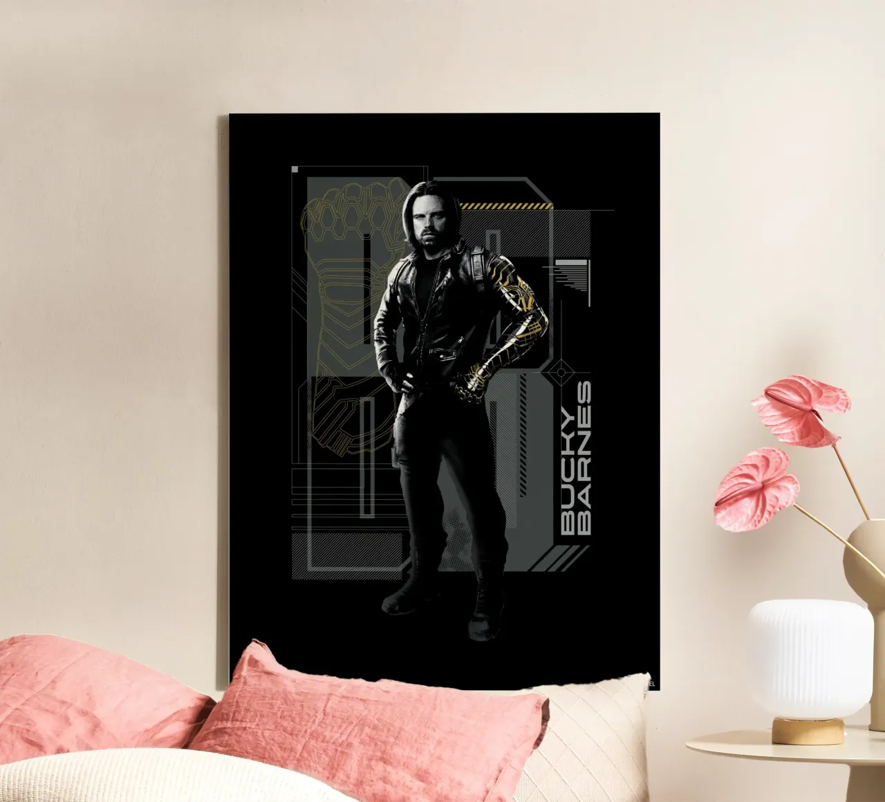 Thunderbolts* - Bucky Barnes canvas met Baklijst van MARVEL Designs by JUNIQE