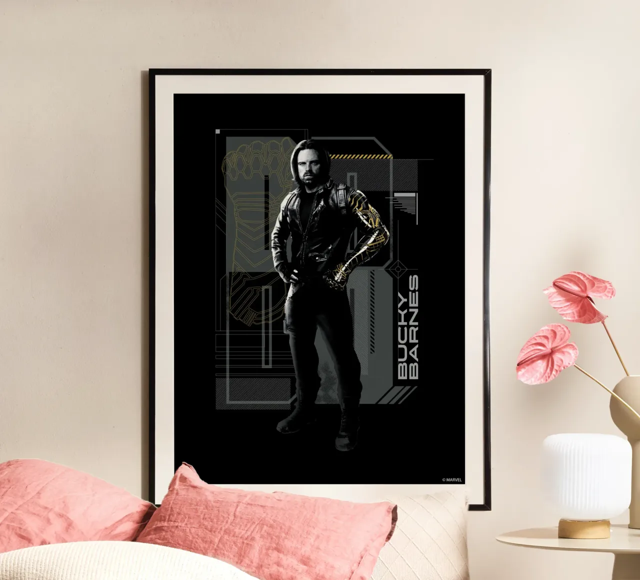 Thunderbolts* - Bucky Barnes poster con telaio in plastica da MARVEL Designs by JUNIQE