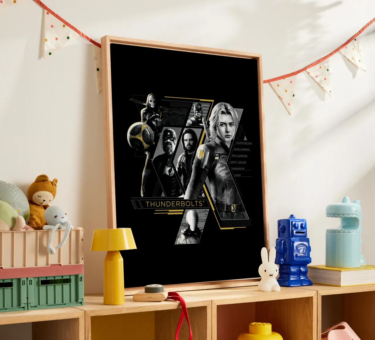 Thunderbolts* - gemeinsam! canvas met Baklijst van MARVEL Designs by JUNIQE