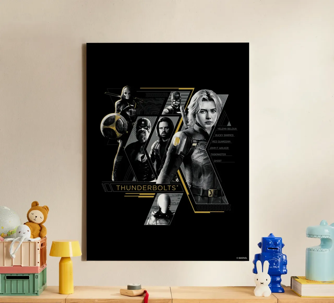 Thunderbolts* - gemeinsam! canvas met Baklijst van MARVEL Designs by JUNIQE