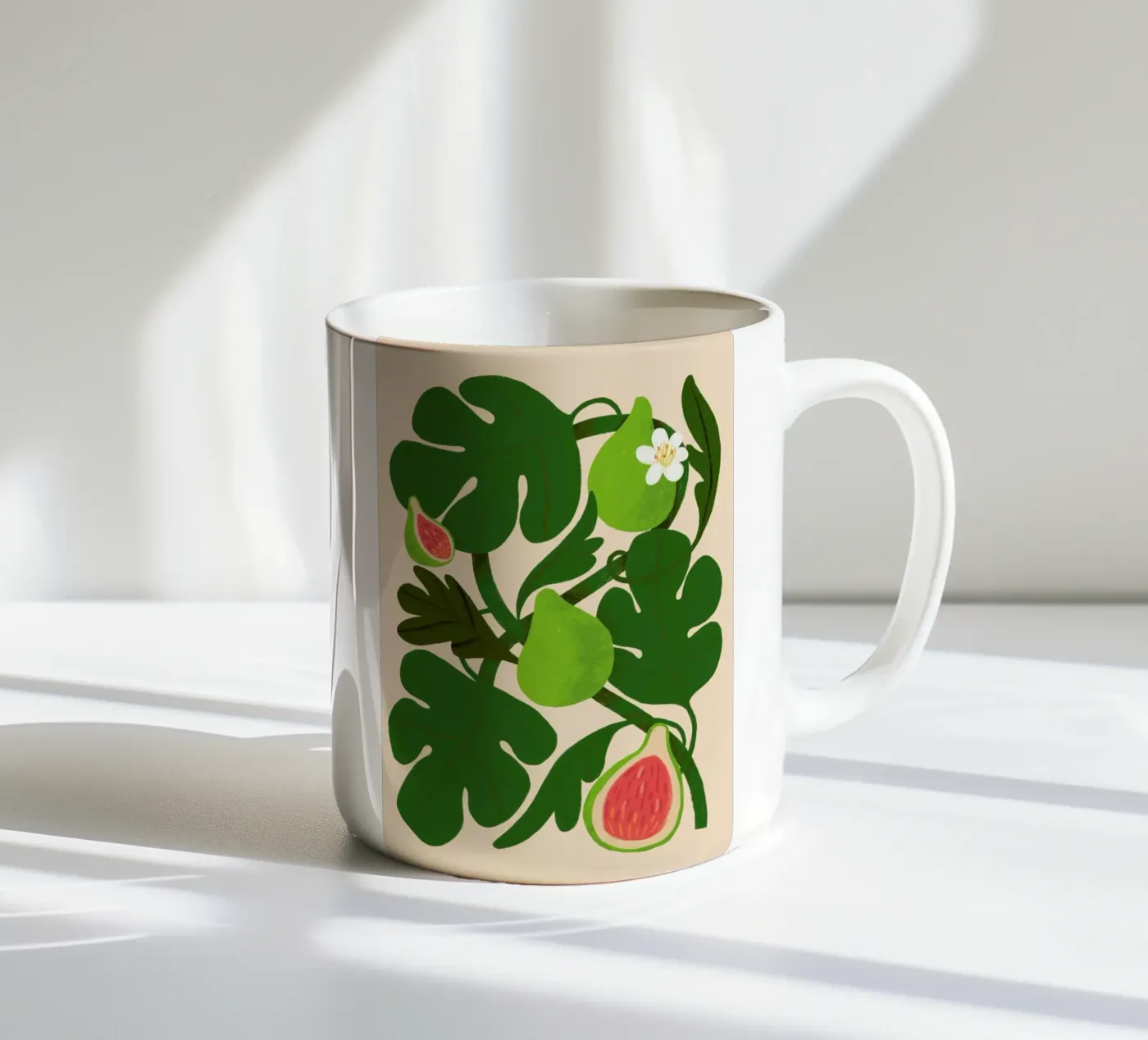 On Fig Leaf ceramic mug by Pure
