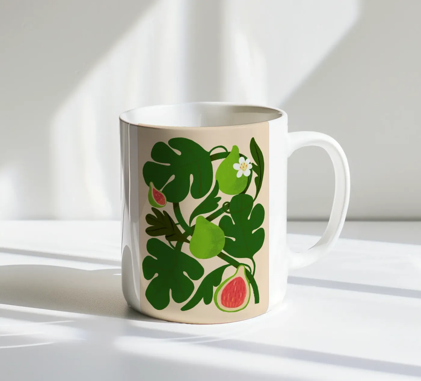 On Fig Leaf ceramic mug by Pure