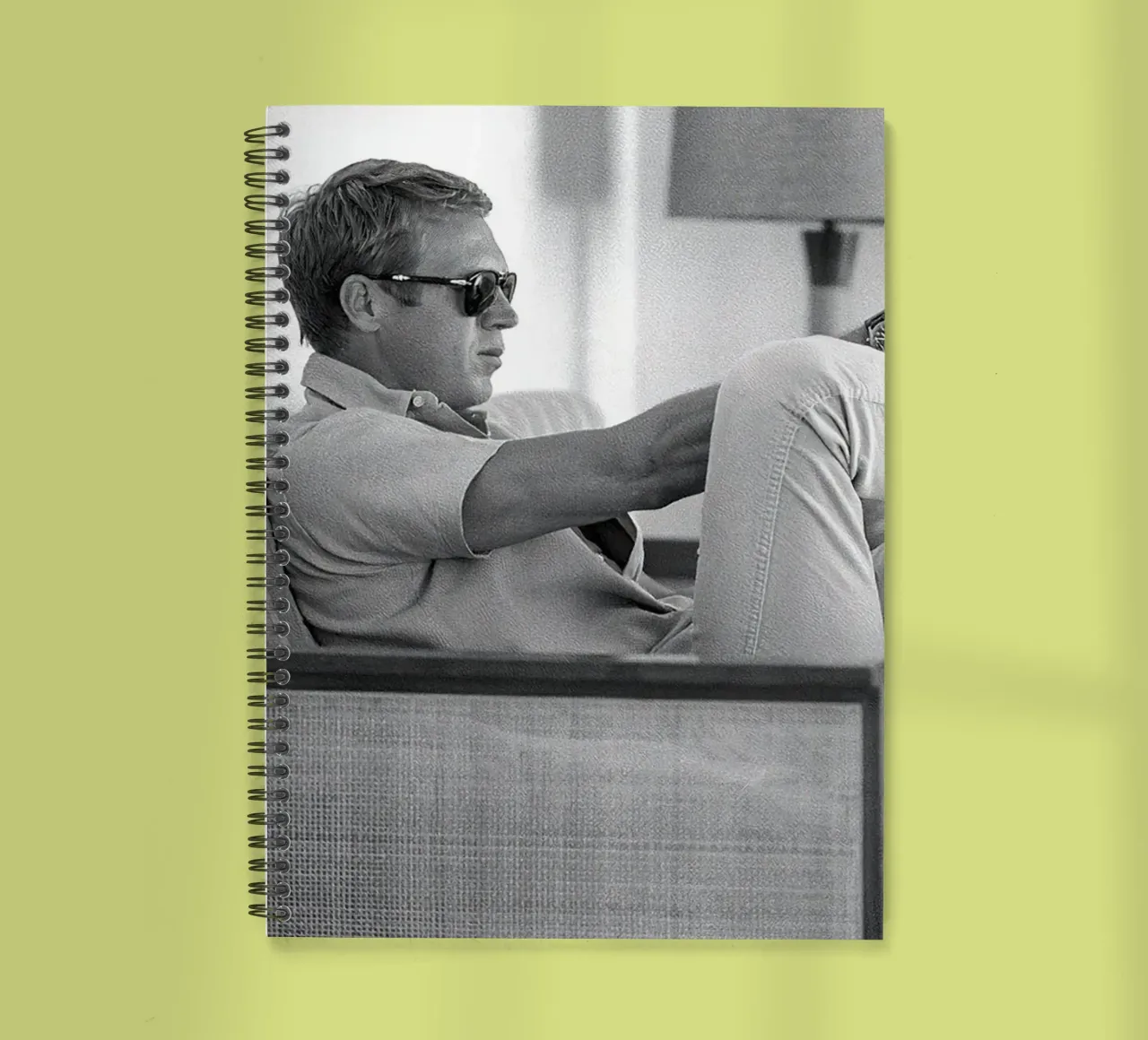 Steve McQueen with Gun spiral notebook by Beth Pop Culture