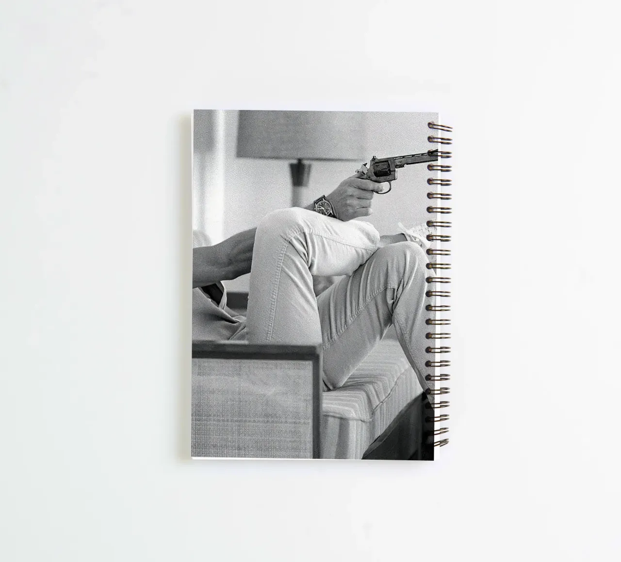 Steve McQueen with Gun spiral notebook by Beth Pop Culture