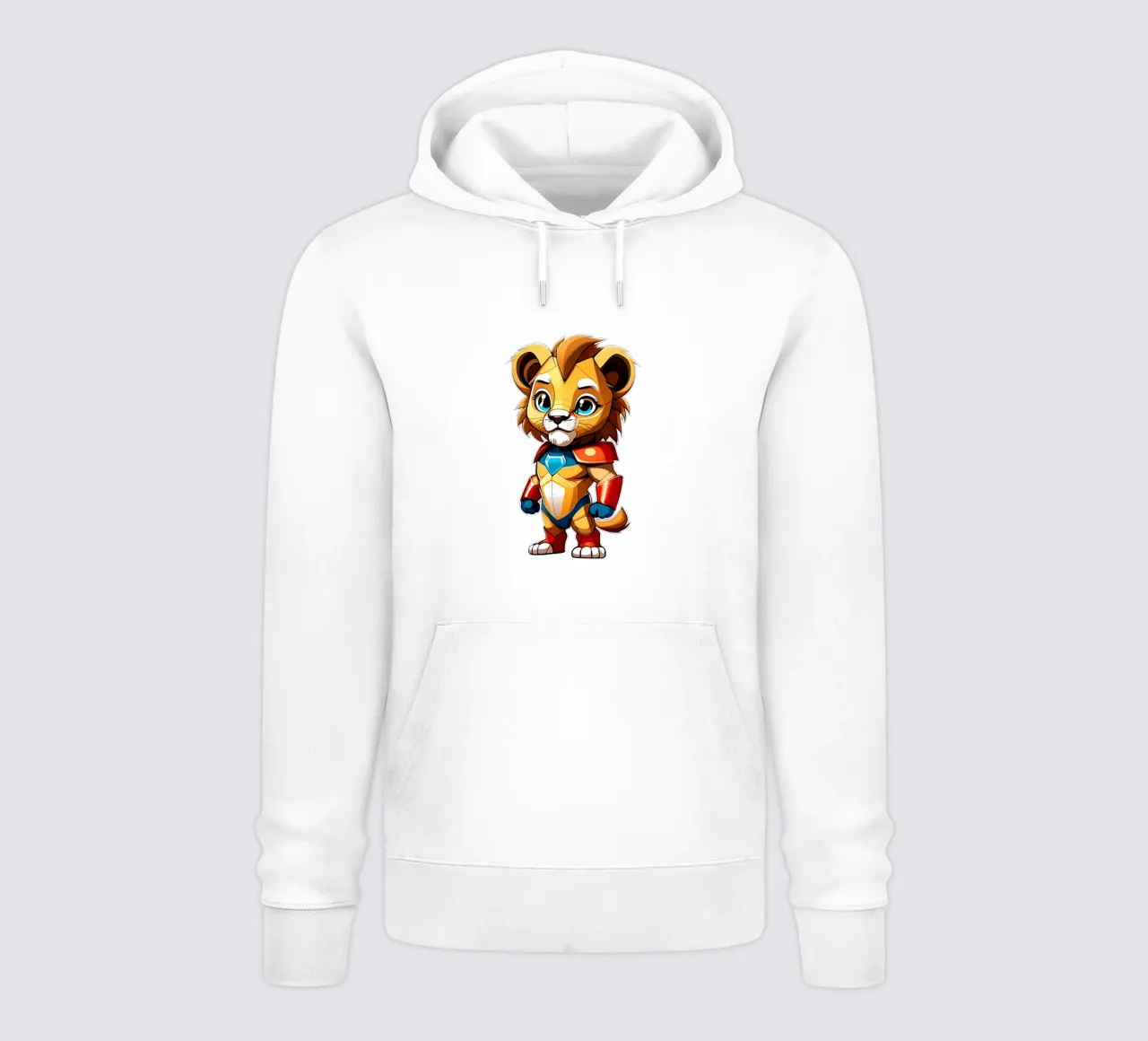 Leone, cucciolo di leone come supereroe_1 felpa con cappuccio da Tierisch bunt by LK