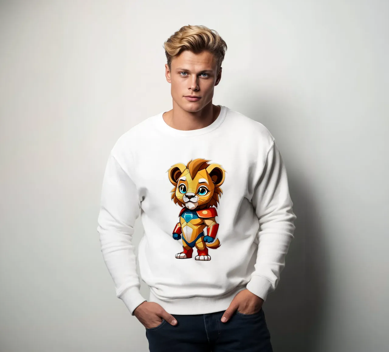 Leone, cucciolo di leone come supereroe_1 felpa da Tierisch bunt by LK