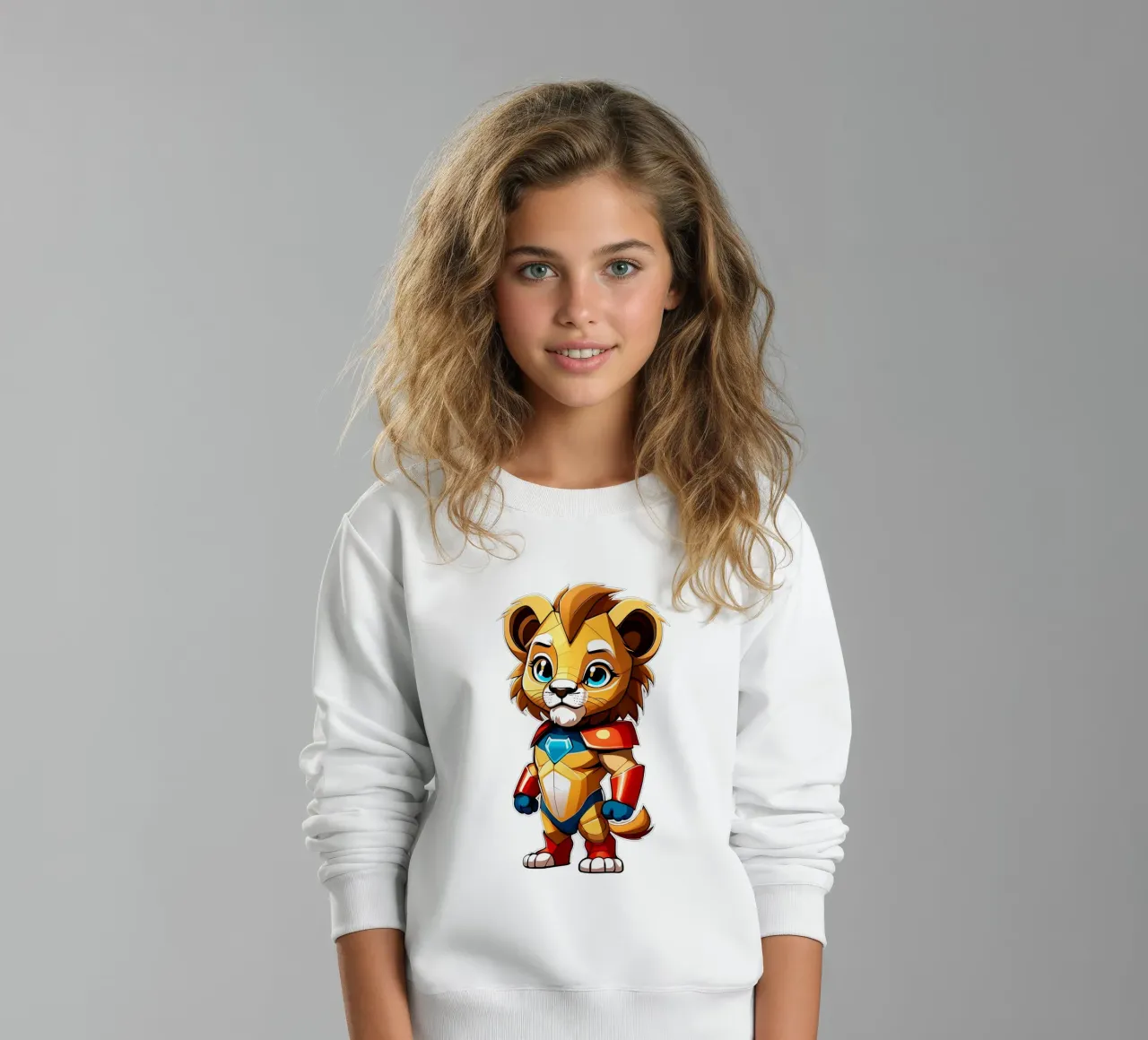 Leone, cucciolo di leone come supereroe_1 felpa bambino da Tierisch bunt by LK