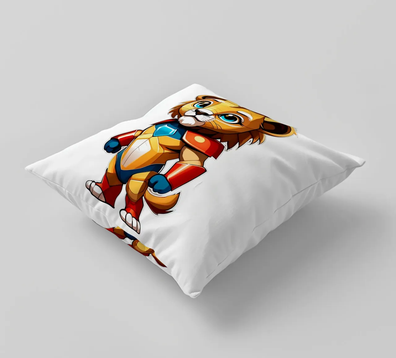 Leone, cucciolo di leone come supereroe_1 cuscino da Tierisch bunt by LK