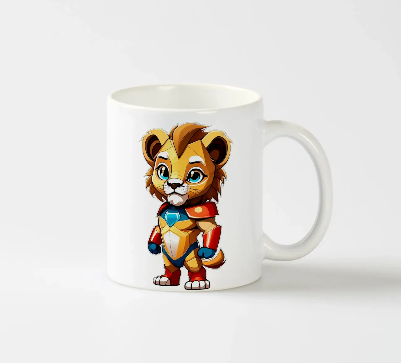 Leone, cucciolo di leone come supereroe_1 tazza in ceramica da Tierisch bunt by LK