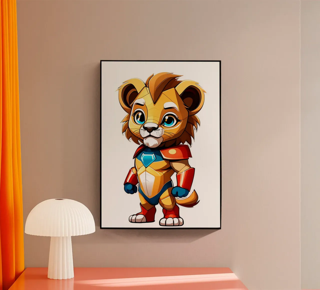 Leone, cucciolo di leone come supereroe_1 plexiglass da Tierisch bunt by LK
