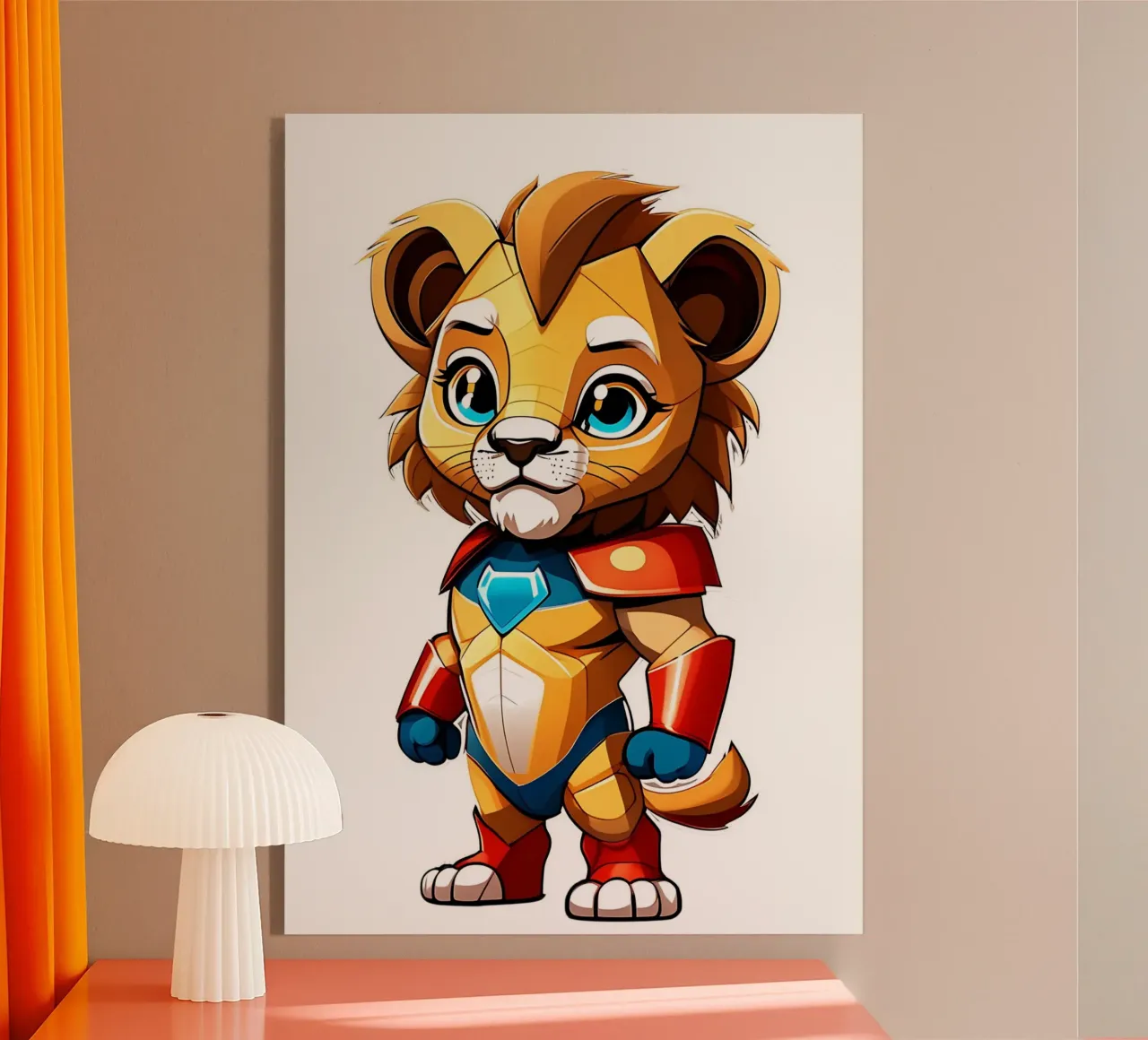 Leone, cucciolo di leone come supereroe_1 plexiglass da Tierisch bunt by LK