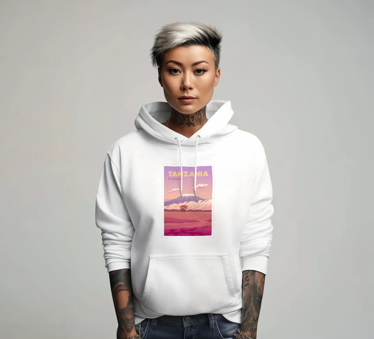 Kilimangiaro, Tanzania felpa con cappuccio da Wanderlust Vibes