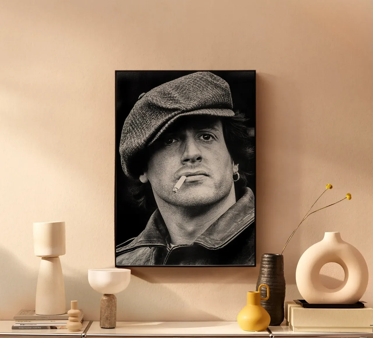 Sylvester Stallone Vintage Portrait forex plate by Beth Pop Culture