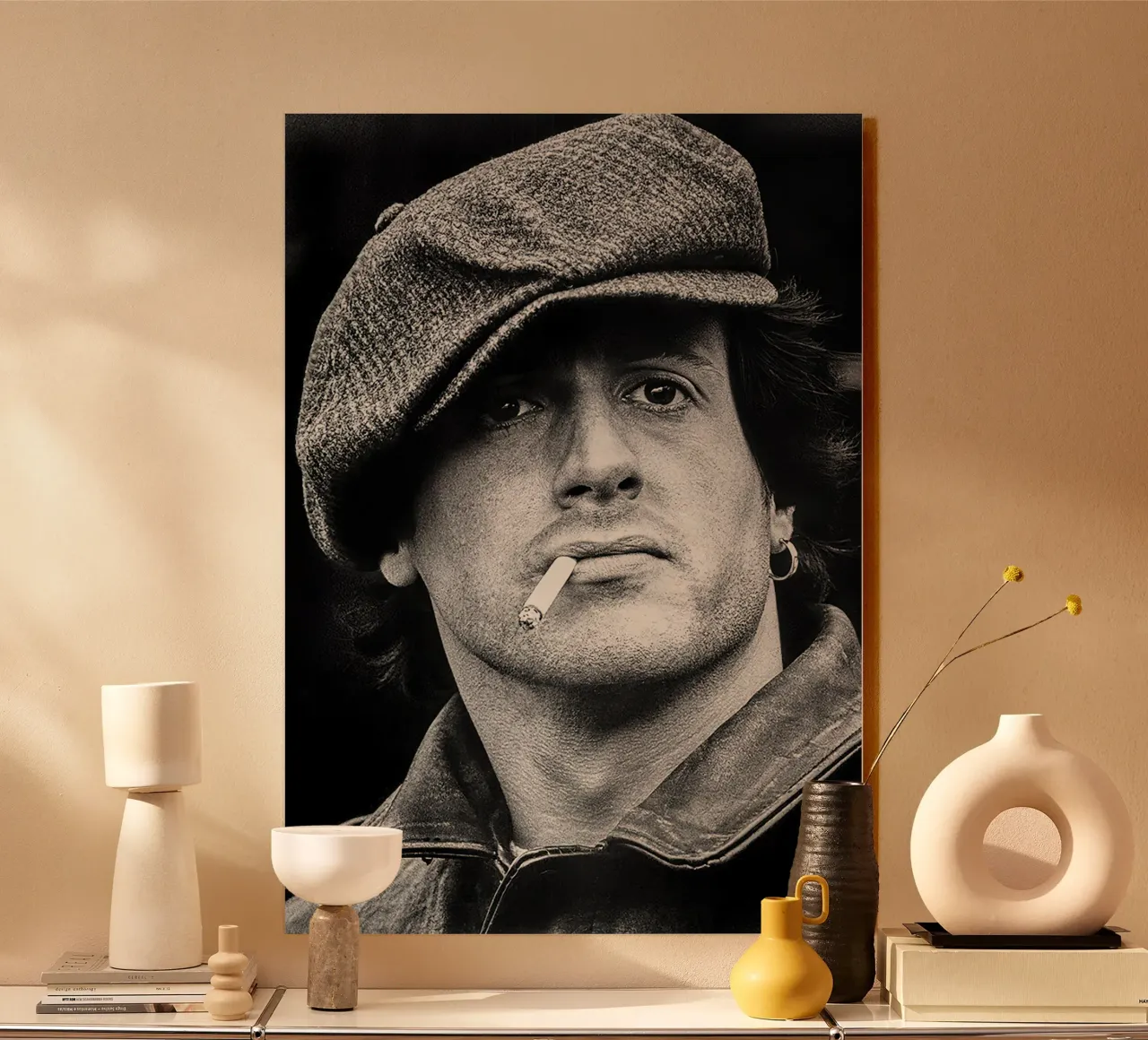Sylvester Stallone Vintage Portrait forex plate by Beth Pop Culture