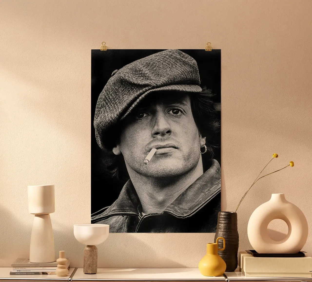 Ritratto d'epoca di Sylvester Stallone carta hahnemühle da Beth Pop Culture