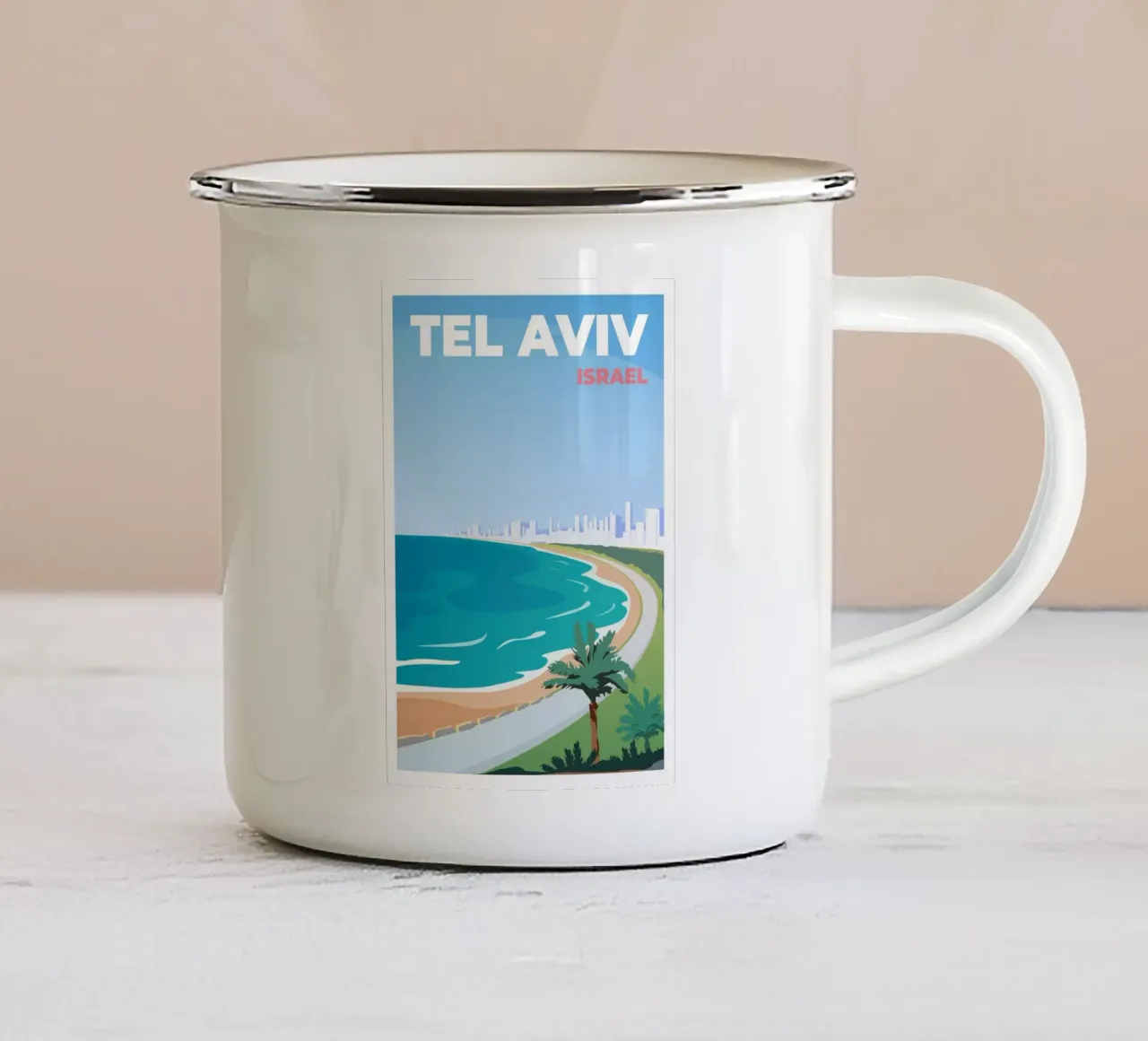 Tel Aviv, Israele tazza in smalto da Wanderlust Vibes